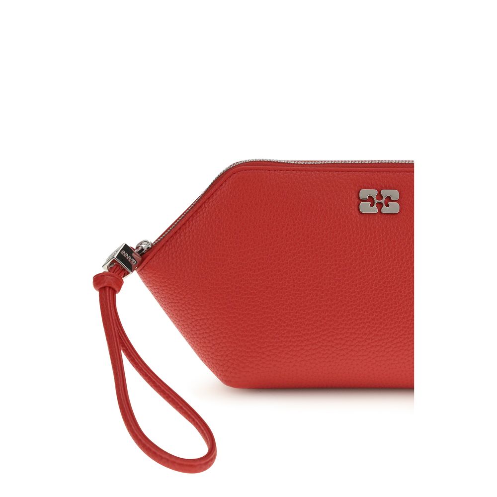 Ganni Red Recycled Leather Clutch Bag - Timeless Luxury Accessory