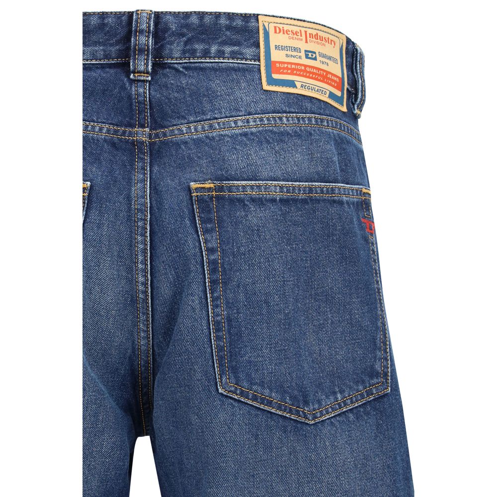 Diesel Blue Cotton Tapered Jeans - Artisanal Luxury Denim