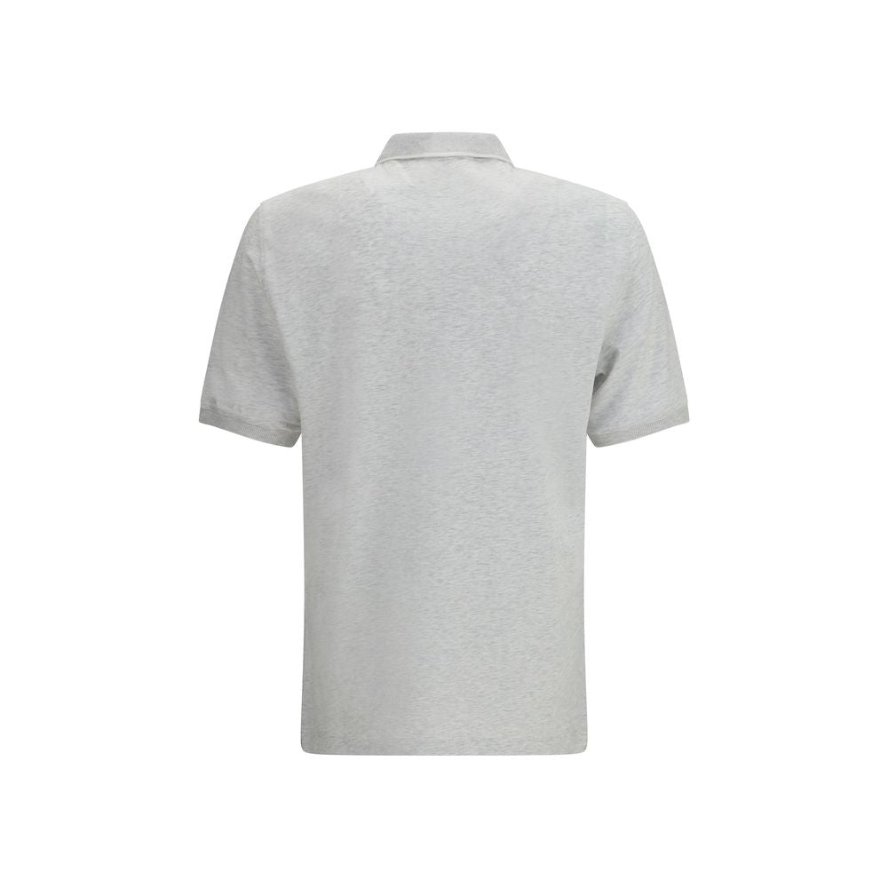 Indulge in the refined elegance of the Brunello Cucinelli Gray Cotton Polo Shirt, crafted from luxurious cotton for a timeless, sophisticated look that transcends occasions.