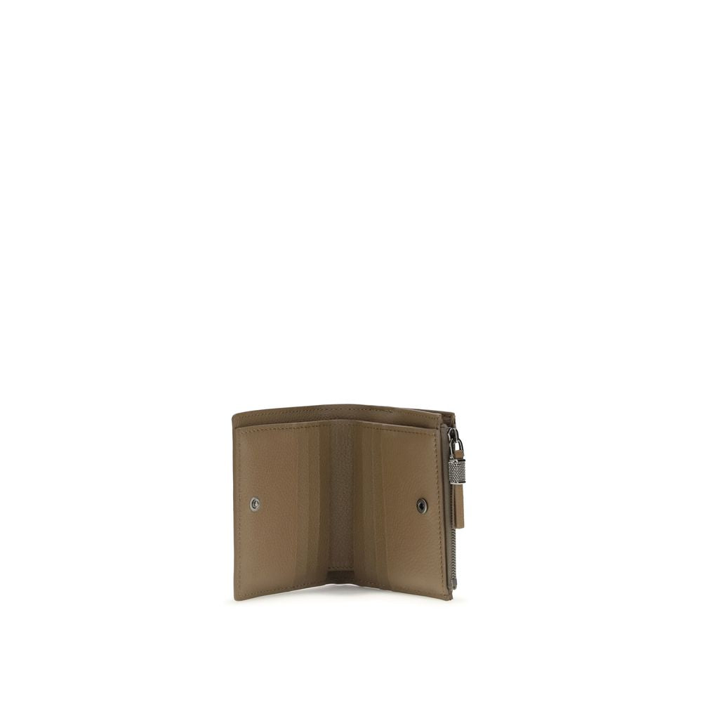 Brunello Cucinelli Beige Calf Leather Wallet - Artisanal Luxury
