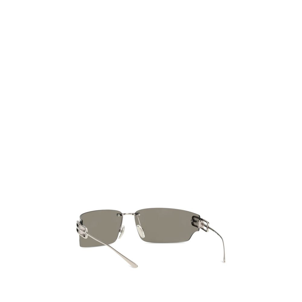 Balenciaga Silver Metal Sunglasses - Designer Rimless Couture