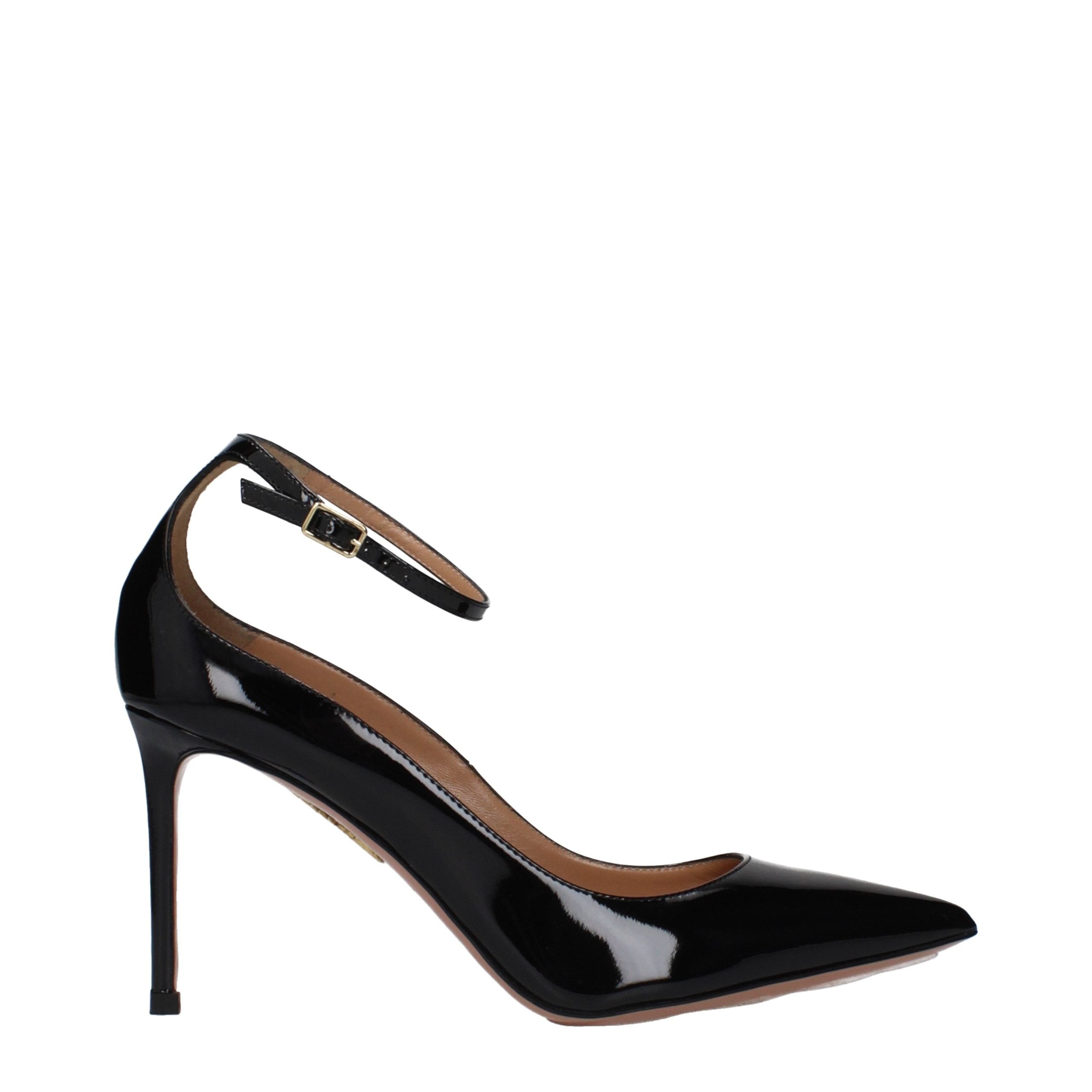 Elevate your elegance with Aquazzura's Black Leather High Heel Pumps, a timeless fusion of luxury and artistry, perfect for the discerning connoisseur.