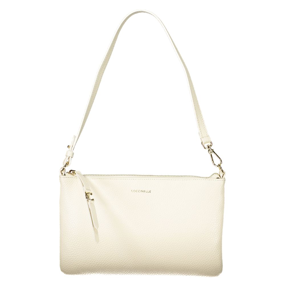 Coccinelle Bianco Pelle Handbag - Artisanal Luxury Elegance