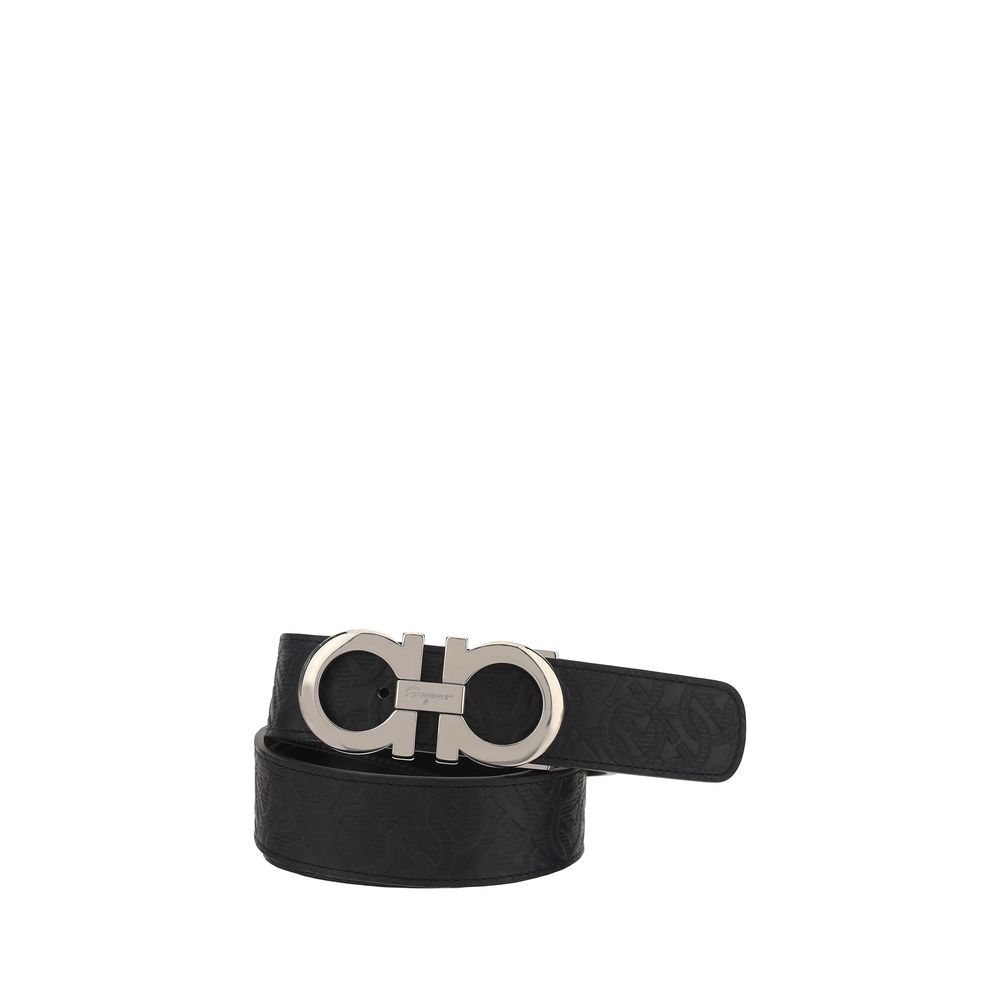 Ferragamo Black Calf Leather Bos Taurus Belt – Artisanal Luxury