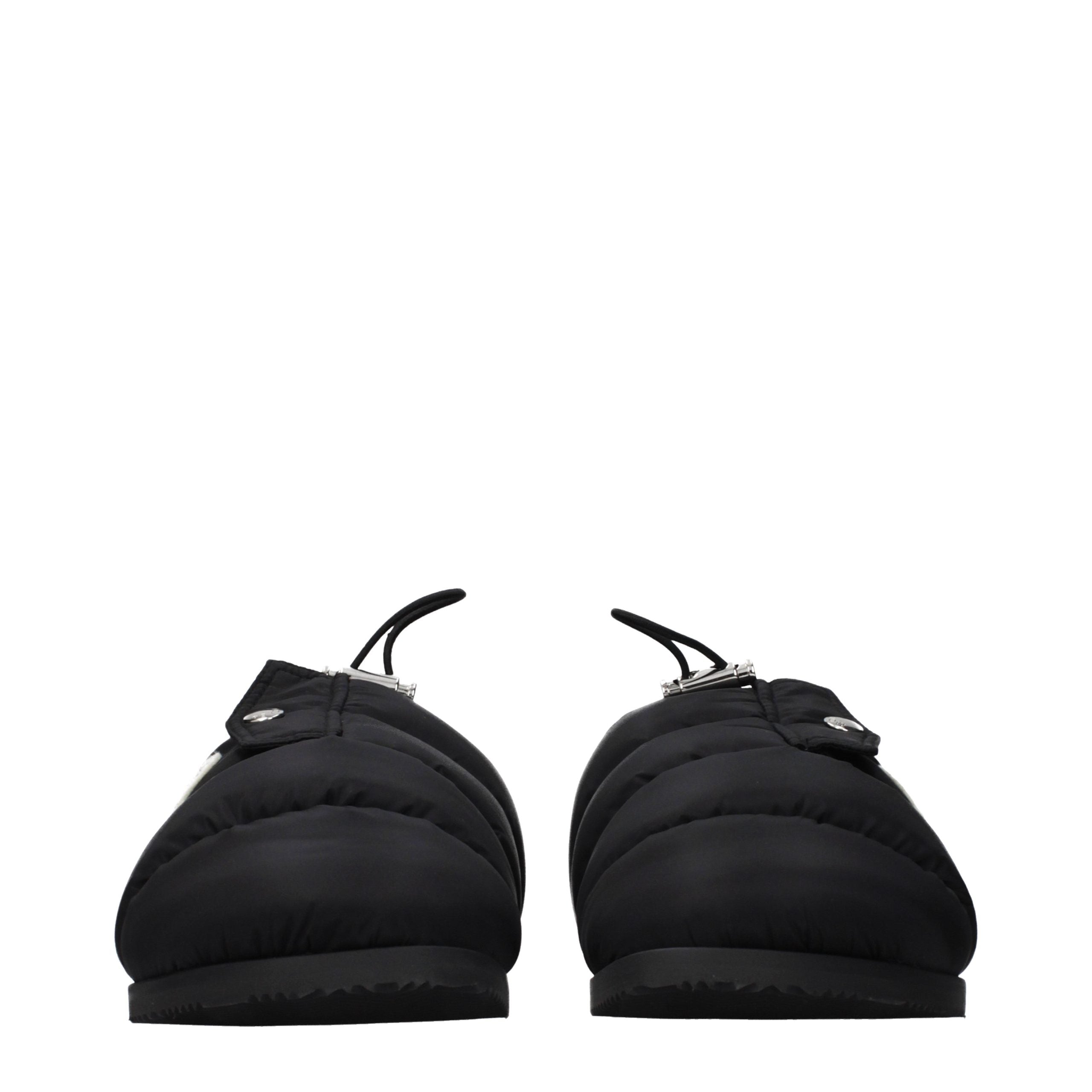 Moncler Black Fabric Slippers