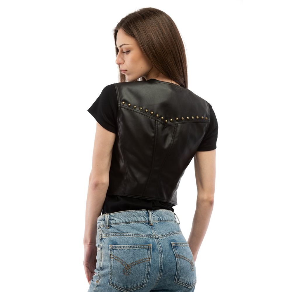 Moschino Black Polyester Waistcoat