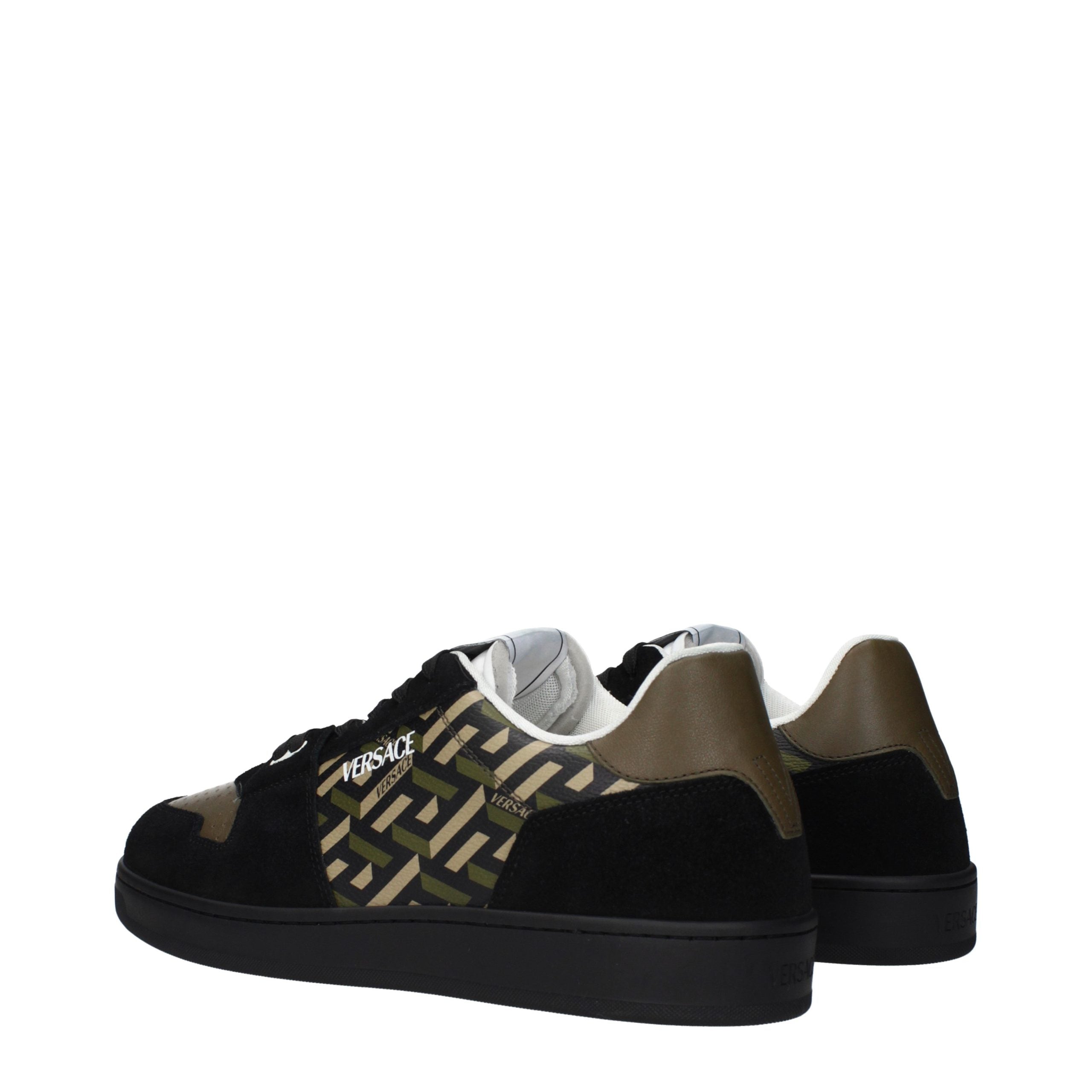 Versace Green Fabric Low Top Sneakers