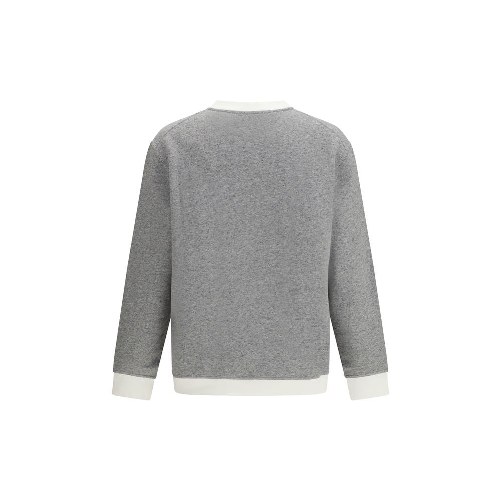 Brunello Cucinelli Gray Cotton Sweatshirt - Artisanal Luxury