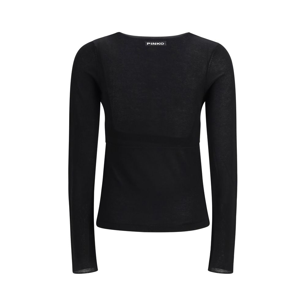 Elevate your wardrobe with the PINKO Black Viscose Sweatshirt, a sublime blend of luxury and contemporary elegance, perfect for any sophisticated occasion.
