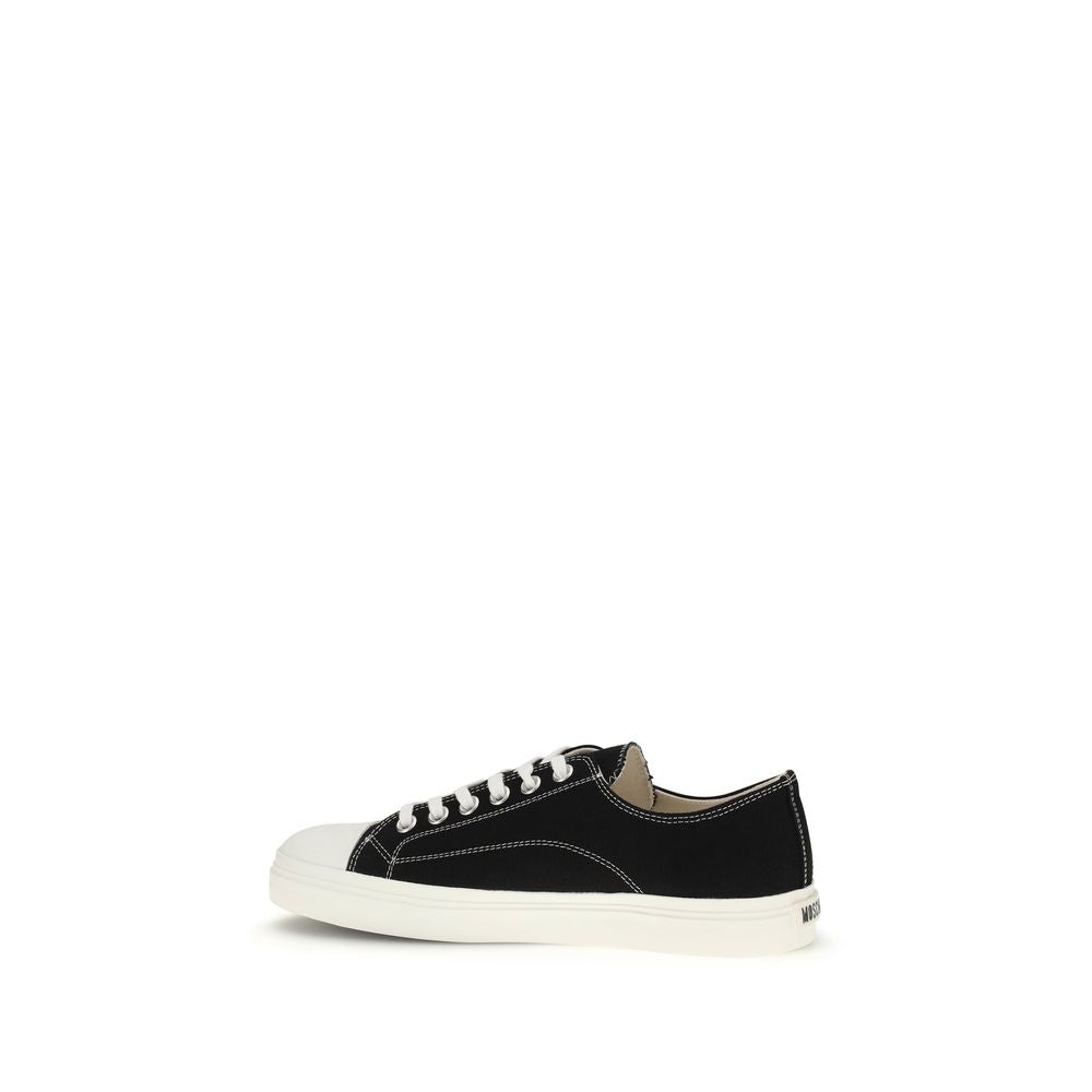 Elevate your style with Moschino Black Cotton Low Top Sneakers from the SS26 collection, where luxurious craftsmanship meets modern elegance for effortless sophistication.