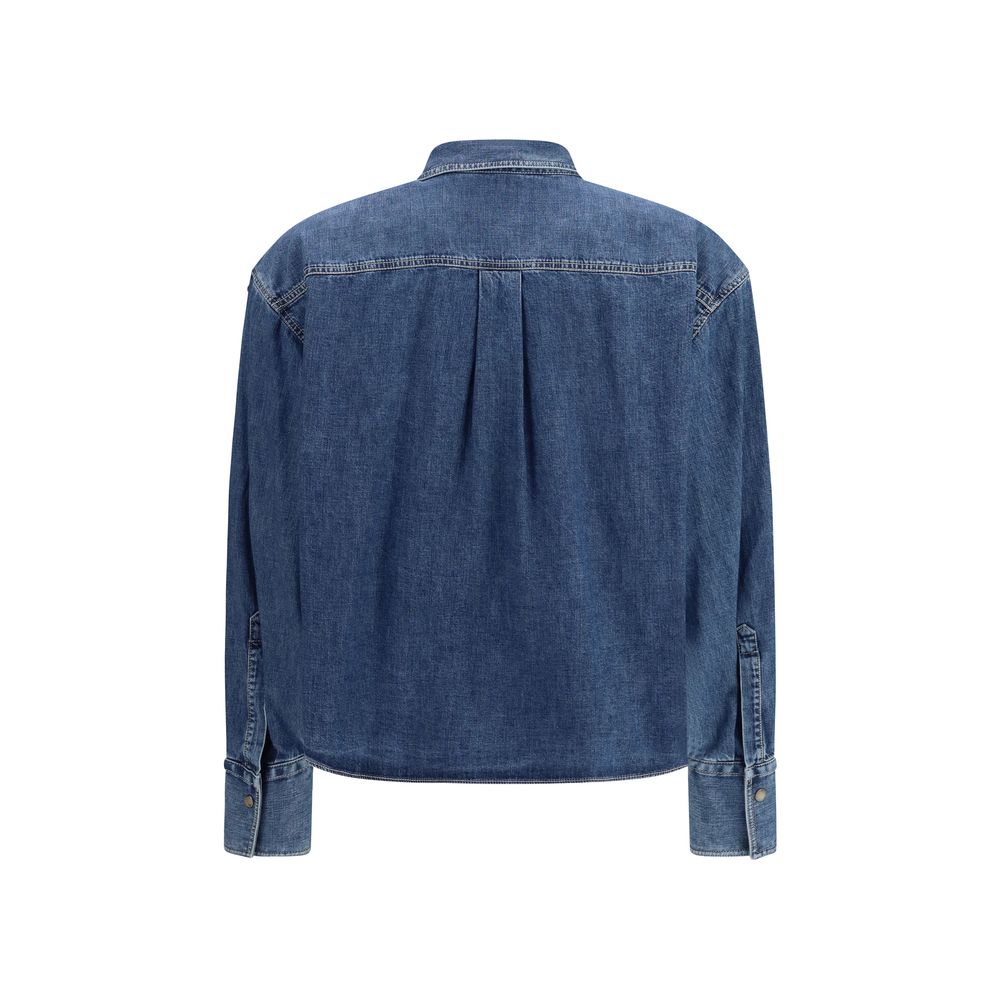 Brunello Cucinelli Blue Denim Shirt – Artisanal Luxury Elegance