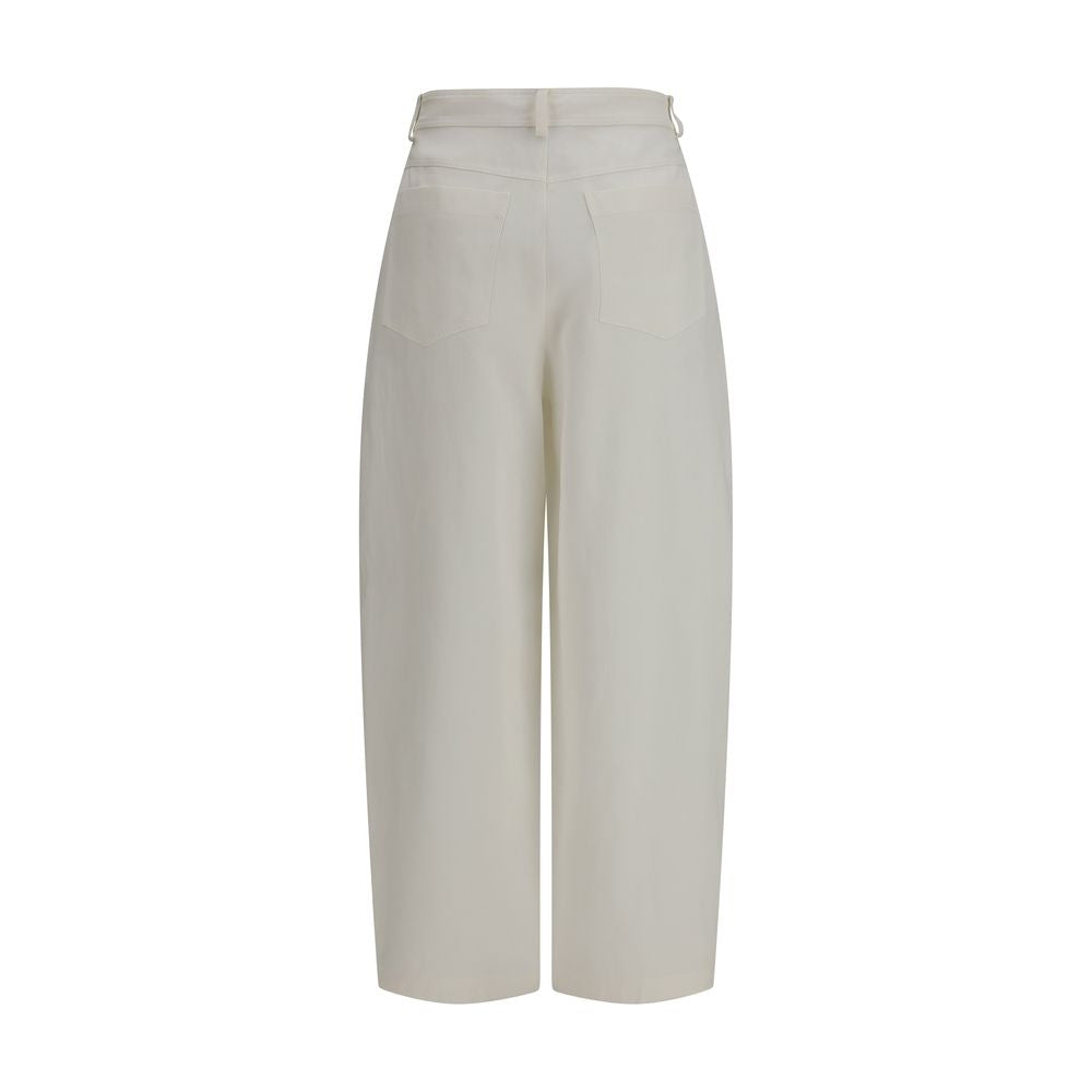Brunello Cucinelli Beige Silk Casual Pants - Designer Elegance