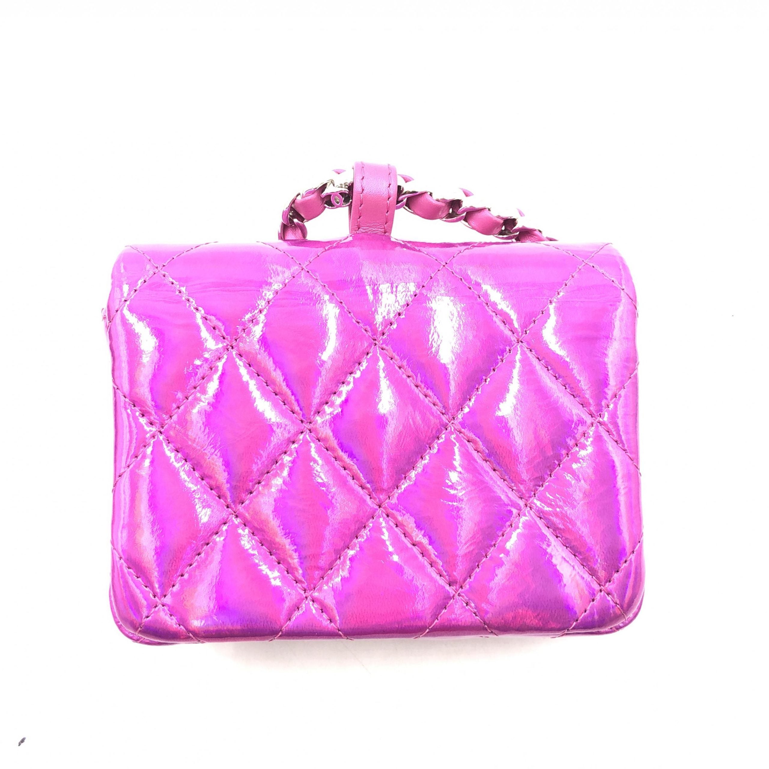 Chanel Iridescent Pink Quilted Leather Pouch - Artisanal Luxury