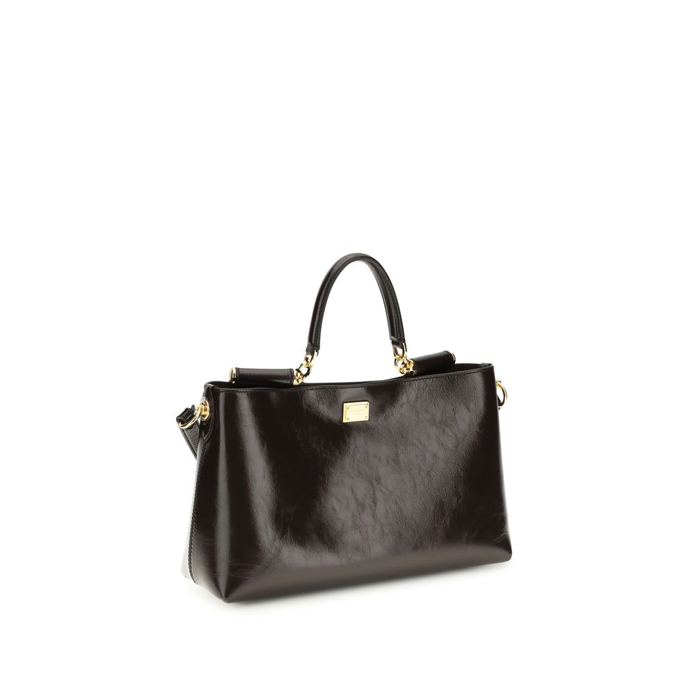 Dolce & Gabbana Brown Calf Leather Bos Taurus Handbag