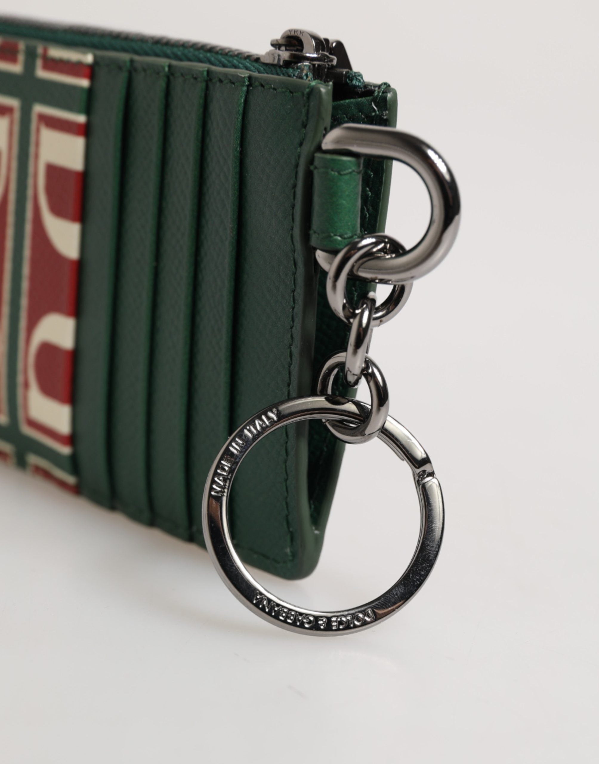 Dolce & Gabbana Green Calf Leather Card Holder - Timeless Luxury
