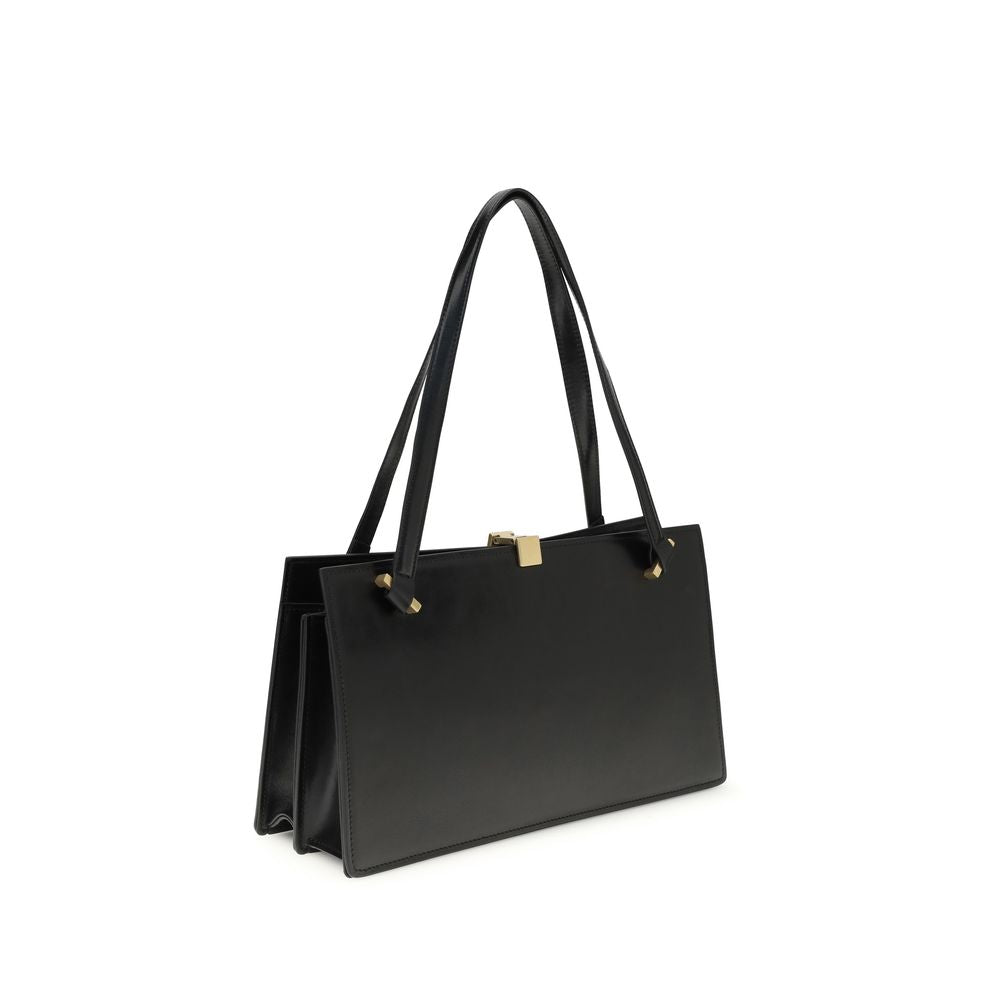 Indulge in the Versace Black Calf Leather Bos Taurus Shoulder Bag, a masterpiece of luxury and craftsmanship, perfect for those who embody elegance and sophistication.