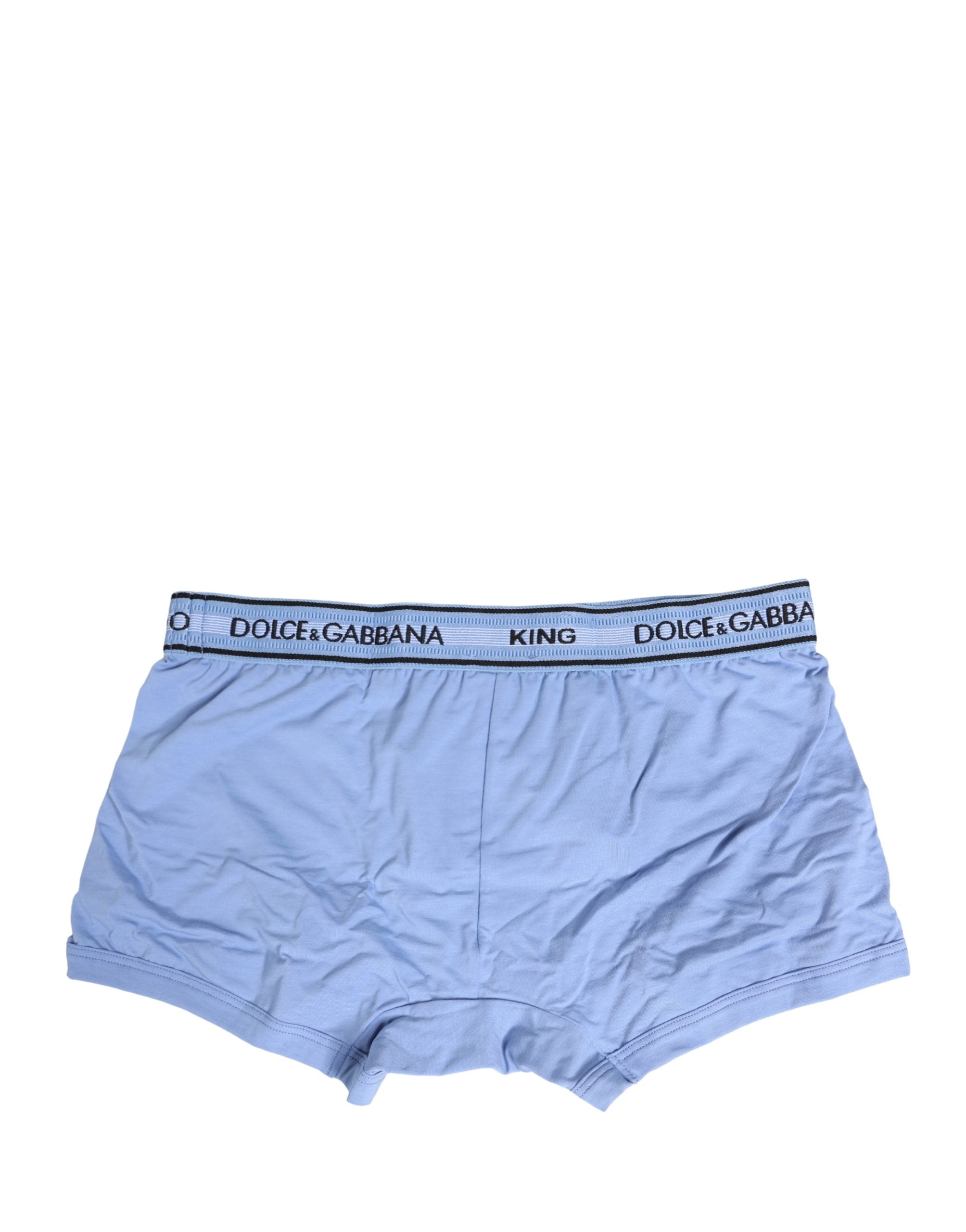 Dolce & Gabbana Light Blue Cotton Men Regular Boxer Underwear