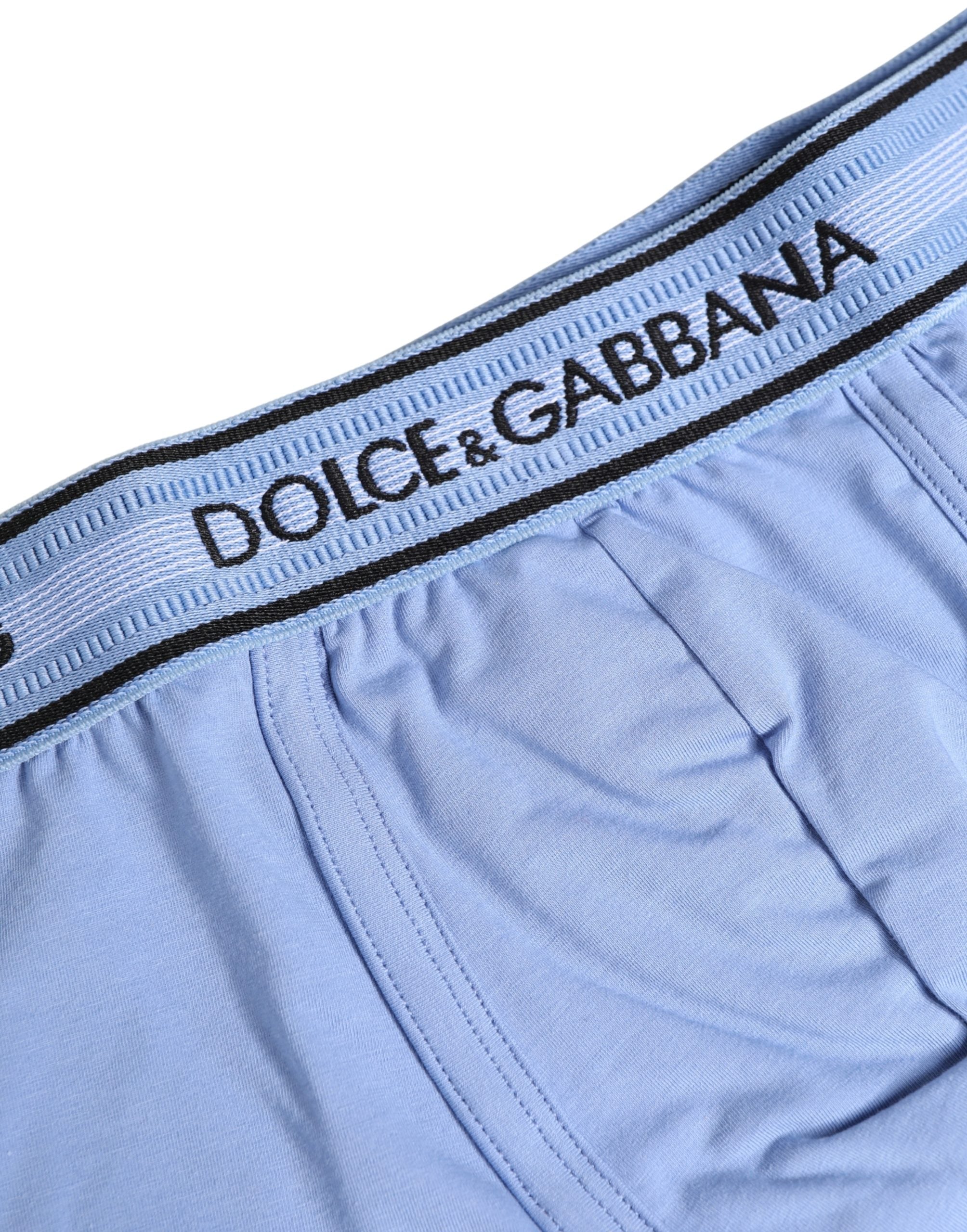 Dolce & Gabbana Light Blue Cotton Men Regular Boxer Underwear