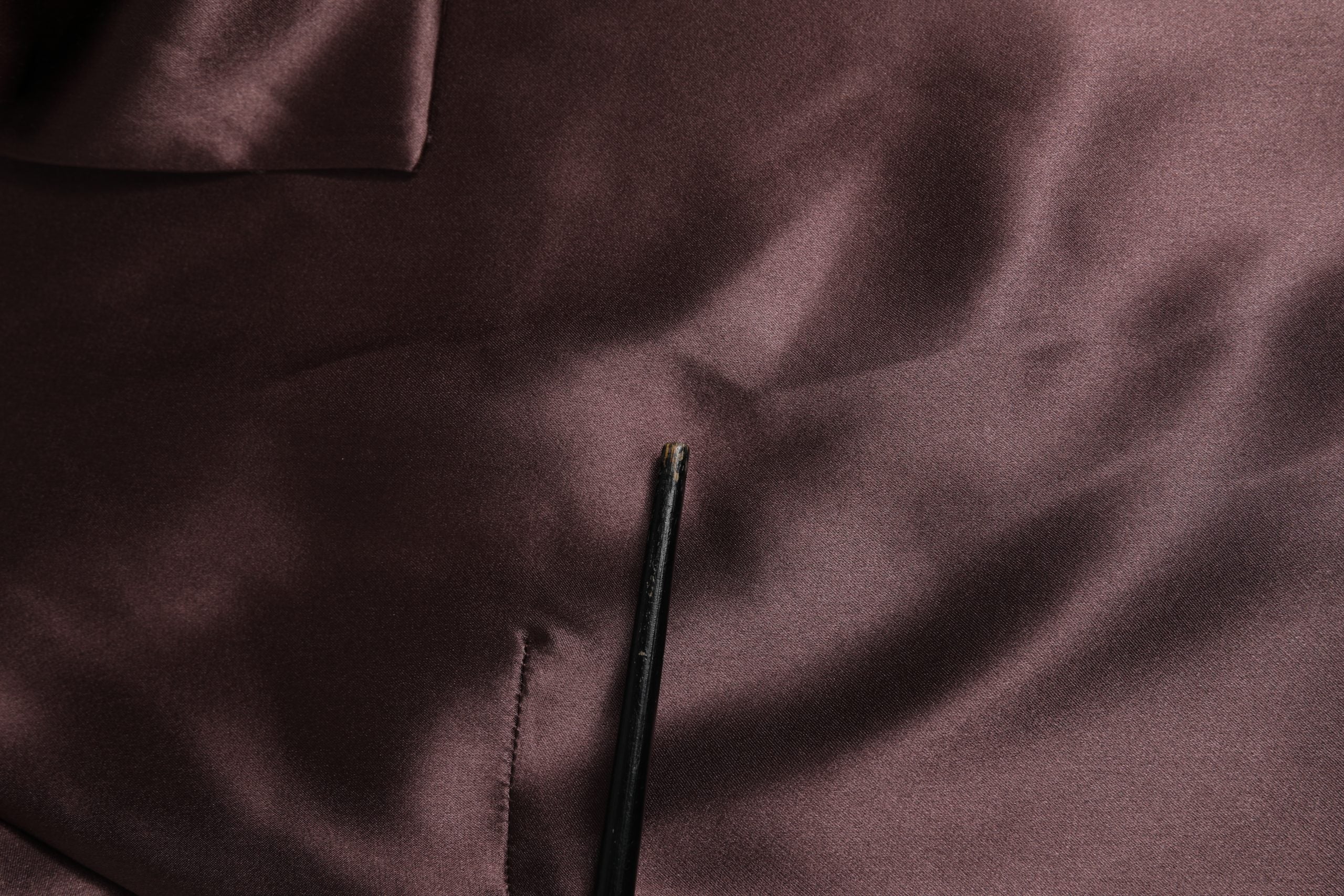 Dolce & Gabbana Violet Satin Long Sleeve Ascot Tie Shirt  Top