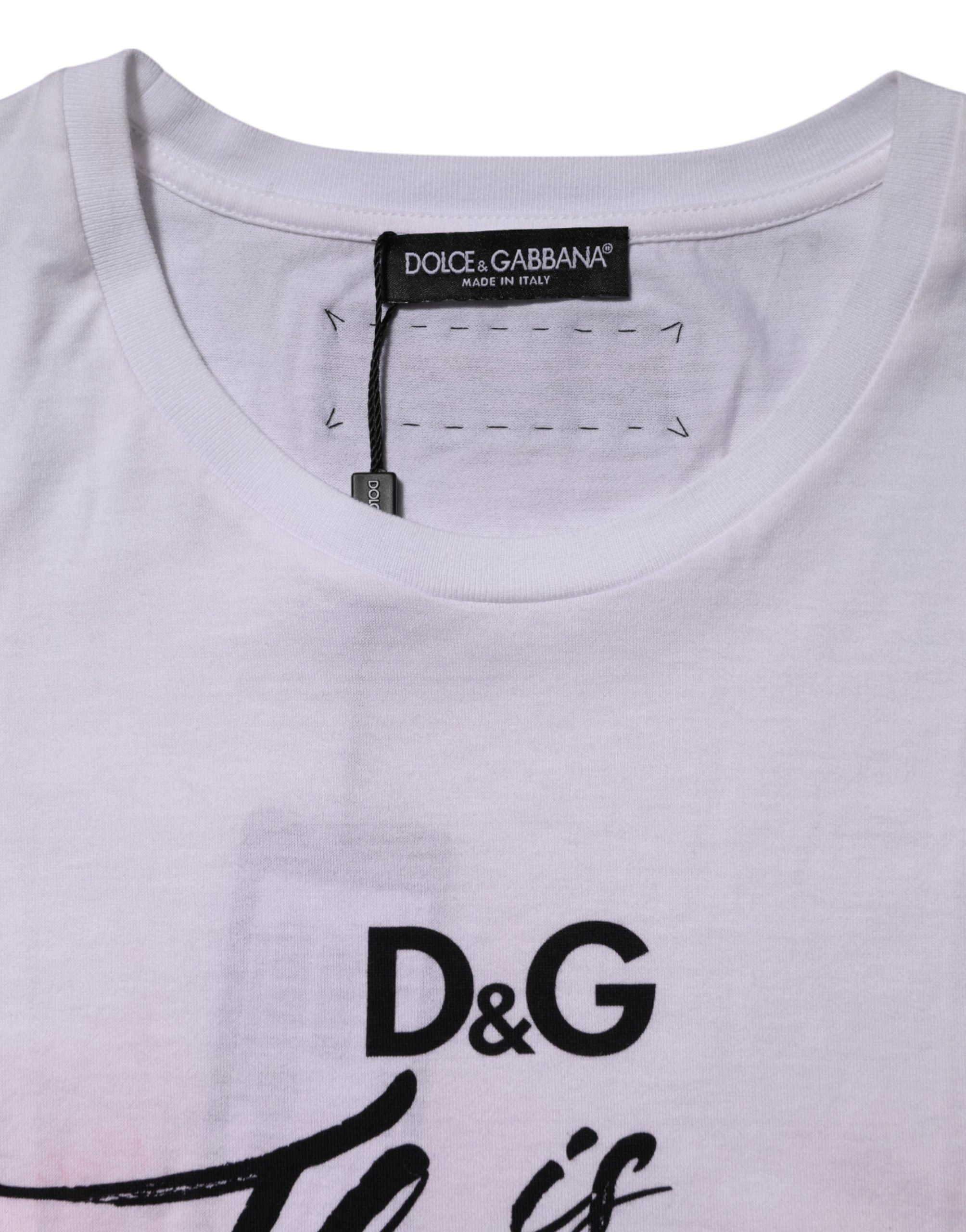 Dolce & Gabbana White D&G Is Flowers Embellished T-shirt