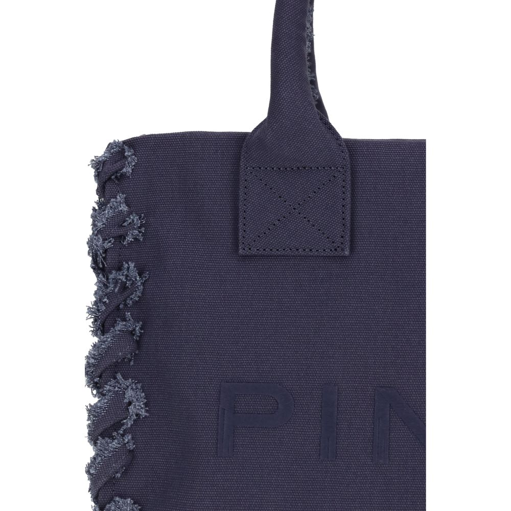 Elevate your style with the PINKO Blue Cotton Shoulder Bag, an artisanal masterpiece of 100% cotton, perfect for sophisticated beach outings and urban adventures.