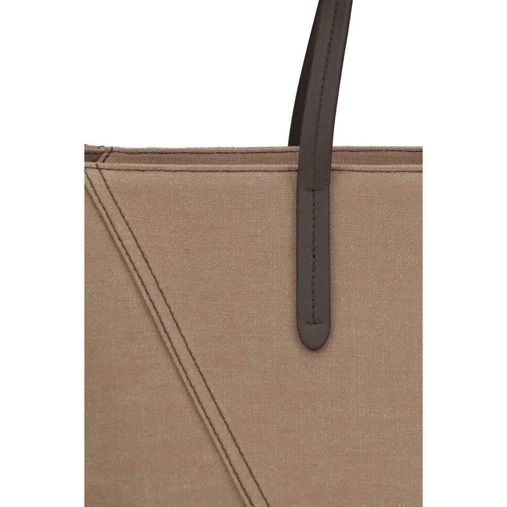 Brunello Cucinelli Beige Cotton Shoulder Bag - Artisanal Luxury