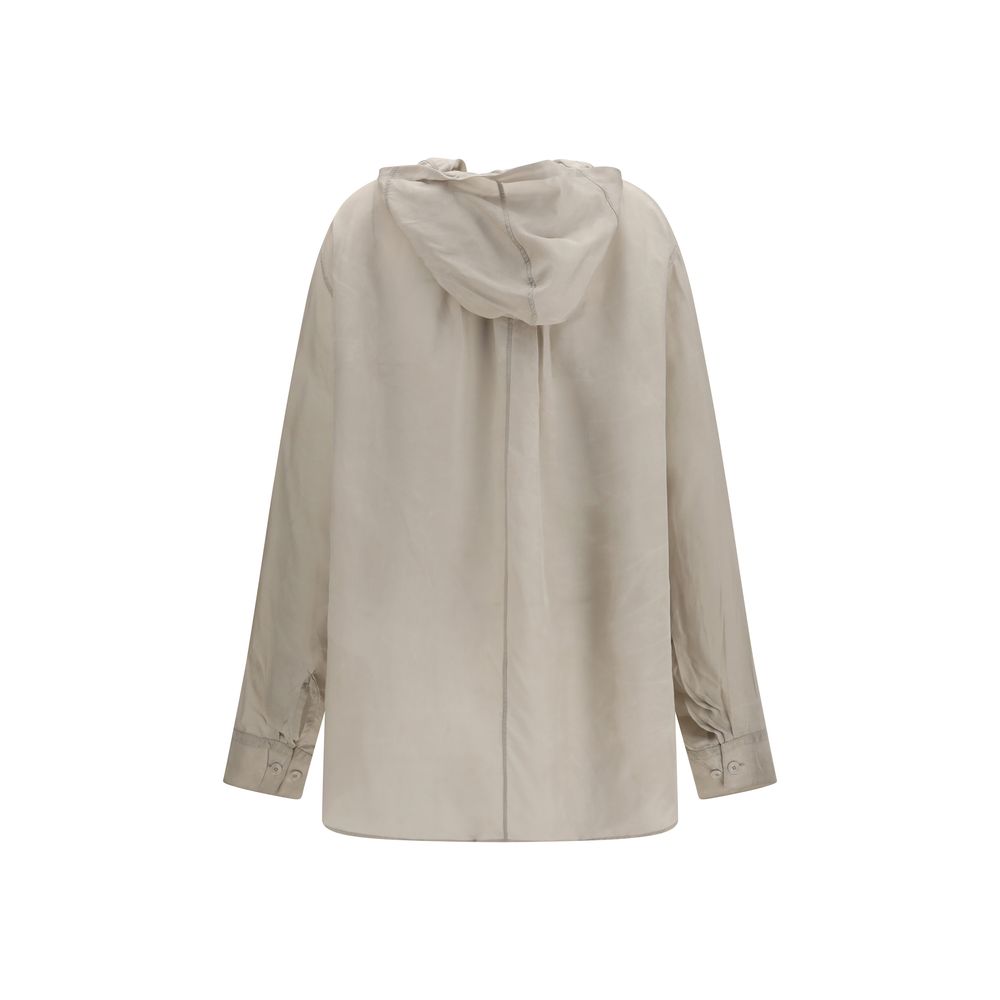 Elevate your wardrobe with the Our Legacy Gray Copper Shell Jacket, a luxurious blend of 100% Cupro and contemporary design, perfect for the discerning individual.