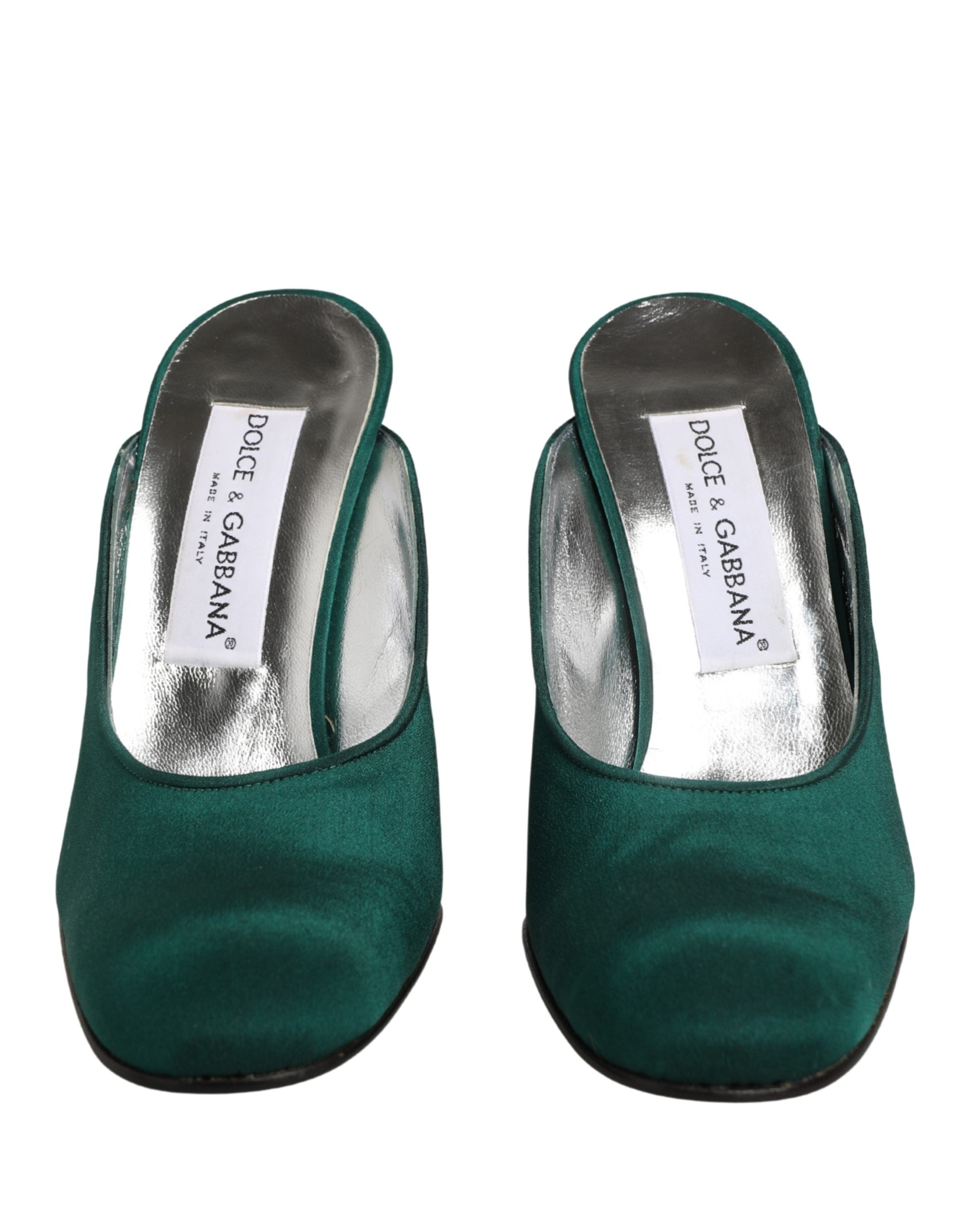 Dolce & Gabbana Green Suede Leather High Heel Pumps Shoes