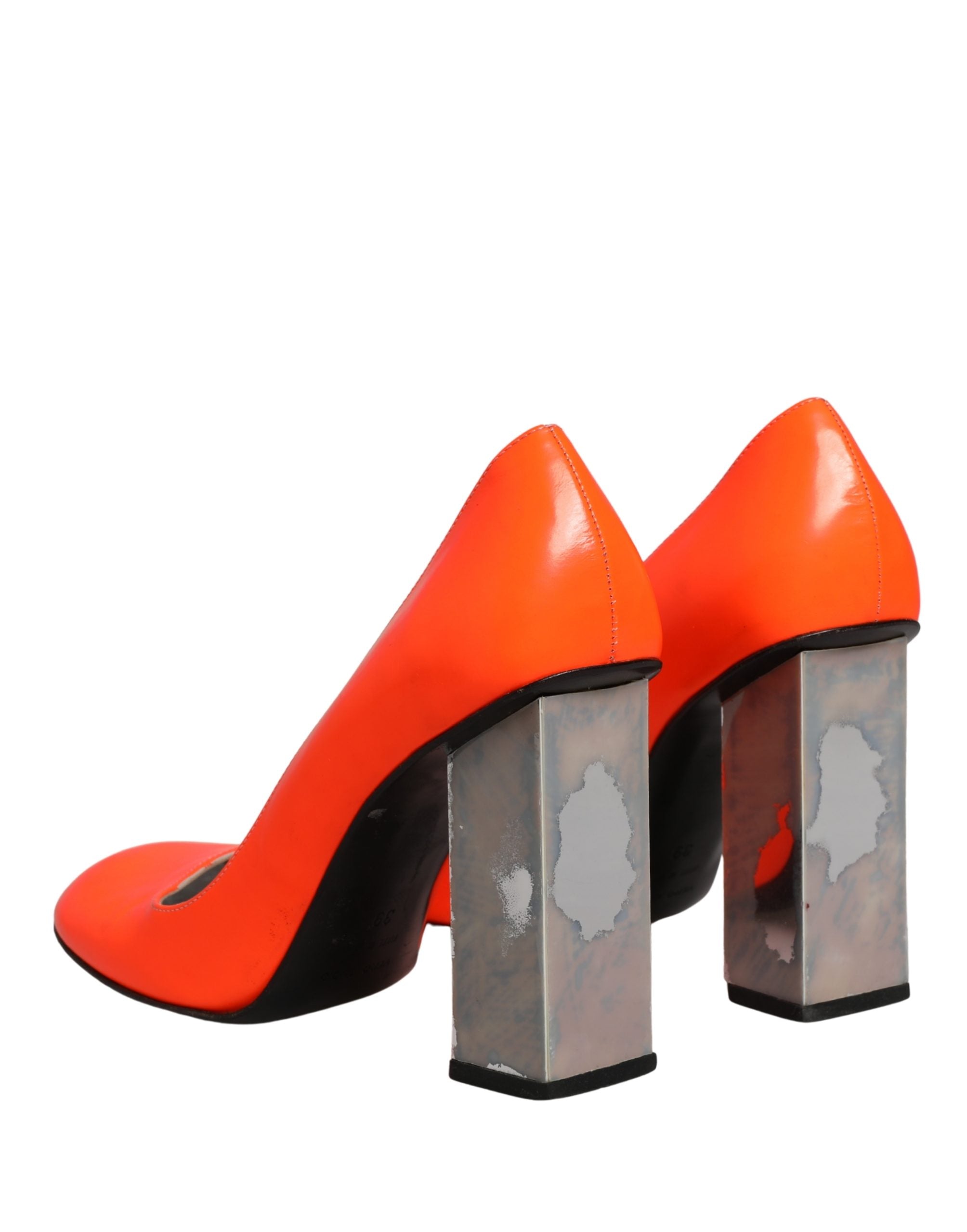 Dolce & Gabbana Orange Patent Leather Heels Pumps Shoes