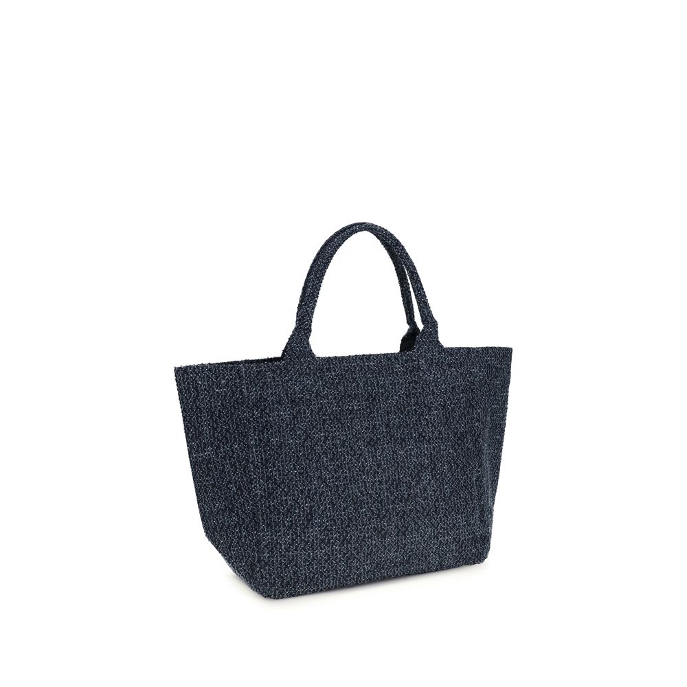 Ganni Blue Cotton Shoulder Bag - Effortless Luxury Accessory