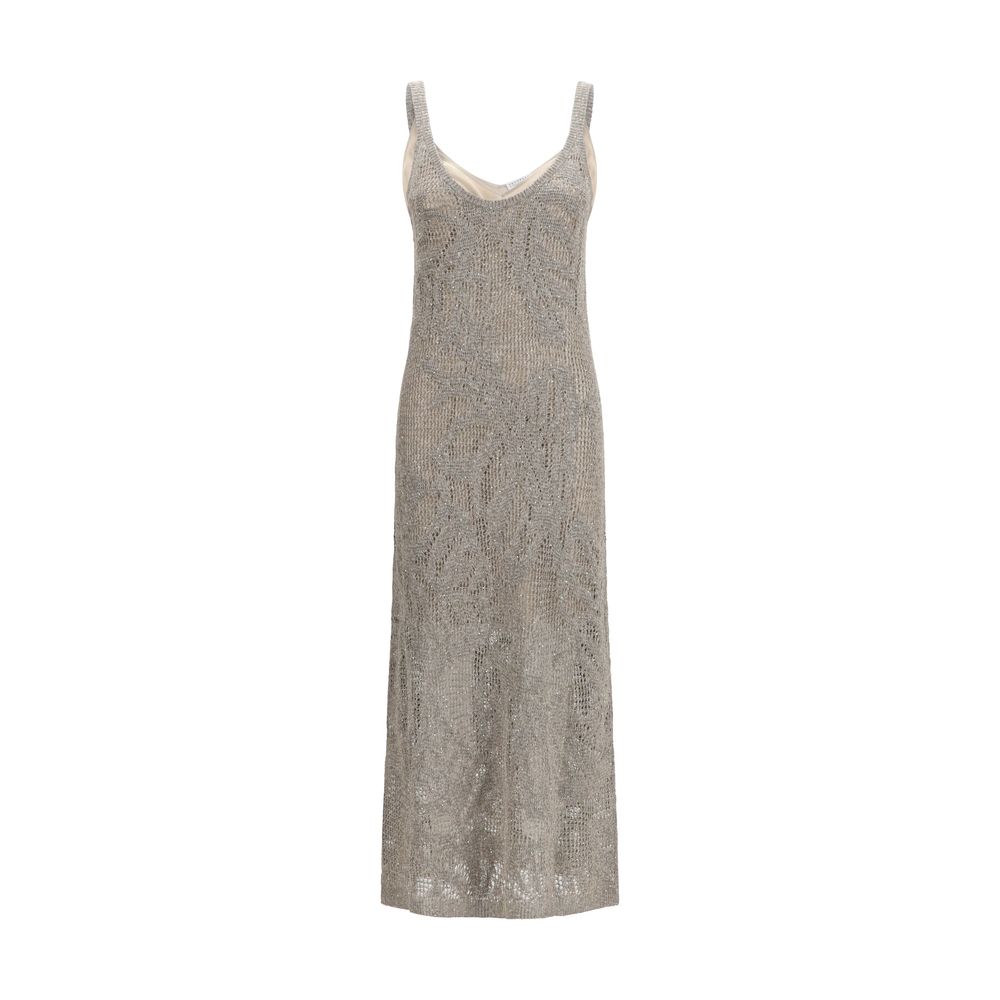 Brunello Cucinelli Gray Linen Dress – Artisanal Luxury Fashion