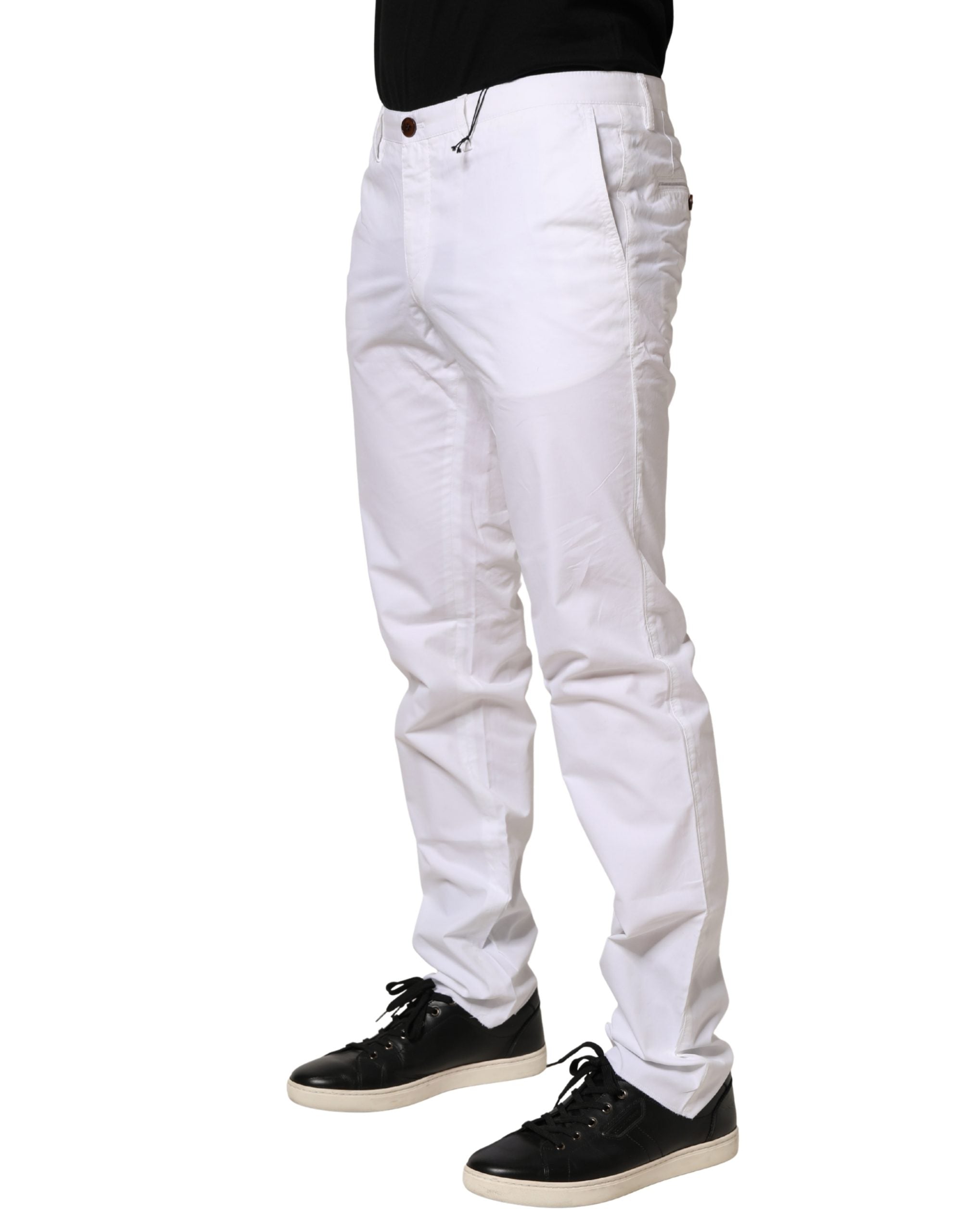 Hugo Boss White Mid Waist Skinny Chino Casual Trouser Pants