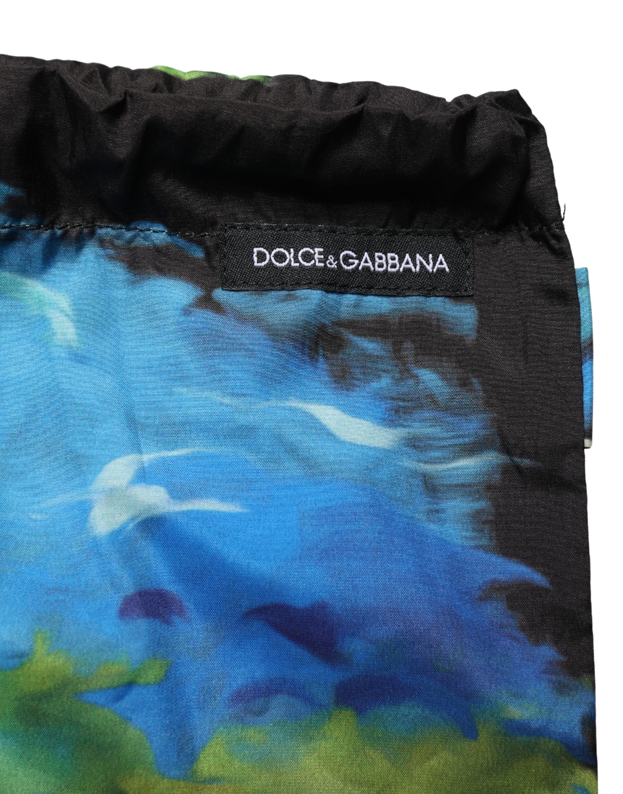 Dolce & Gabbana Black Tropical Hawaiian Trunks Shorts Swimwear