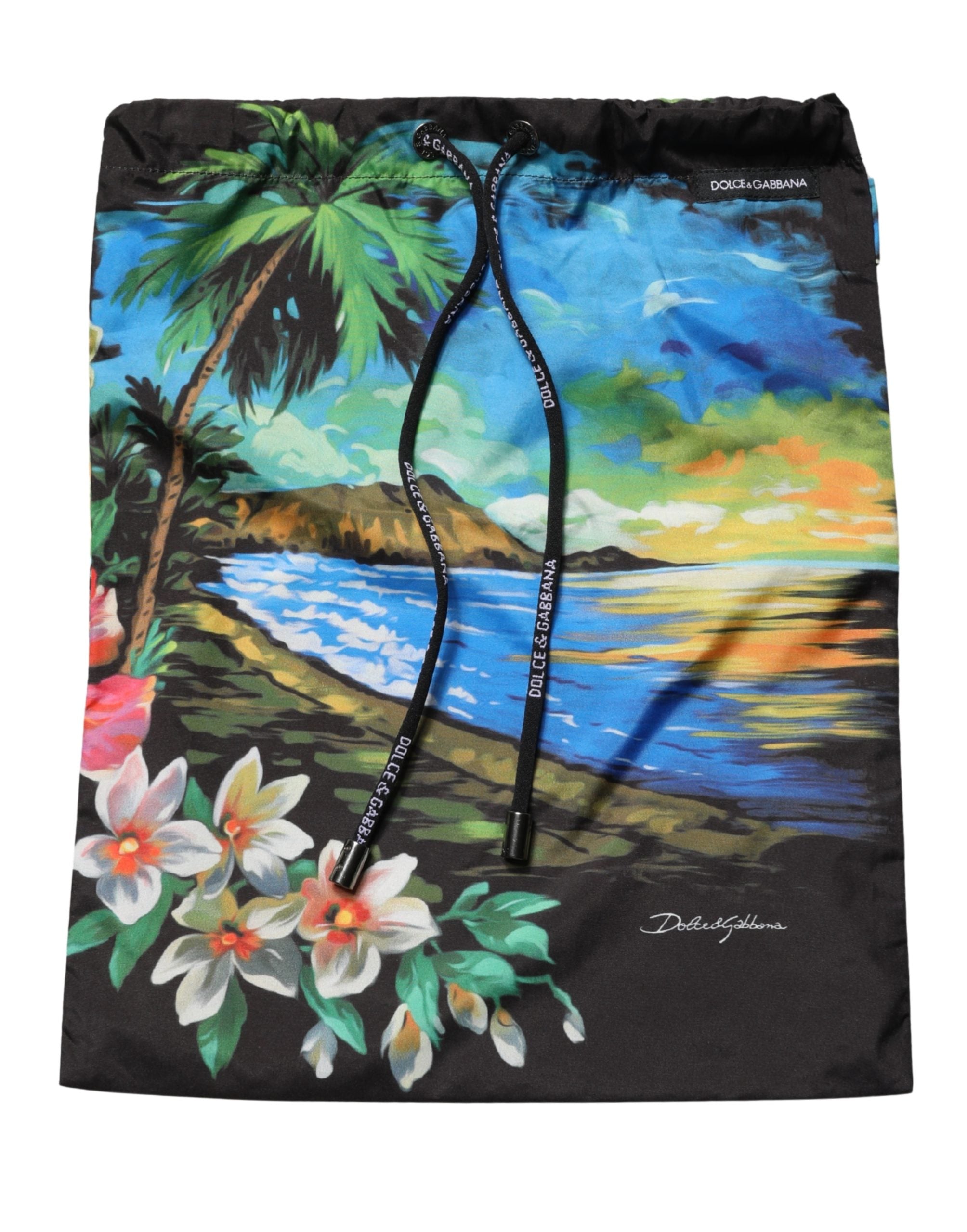 Dolce & Gabbana Black Tropical Hawaiian Trunks Shorts Swimwear