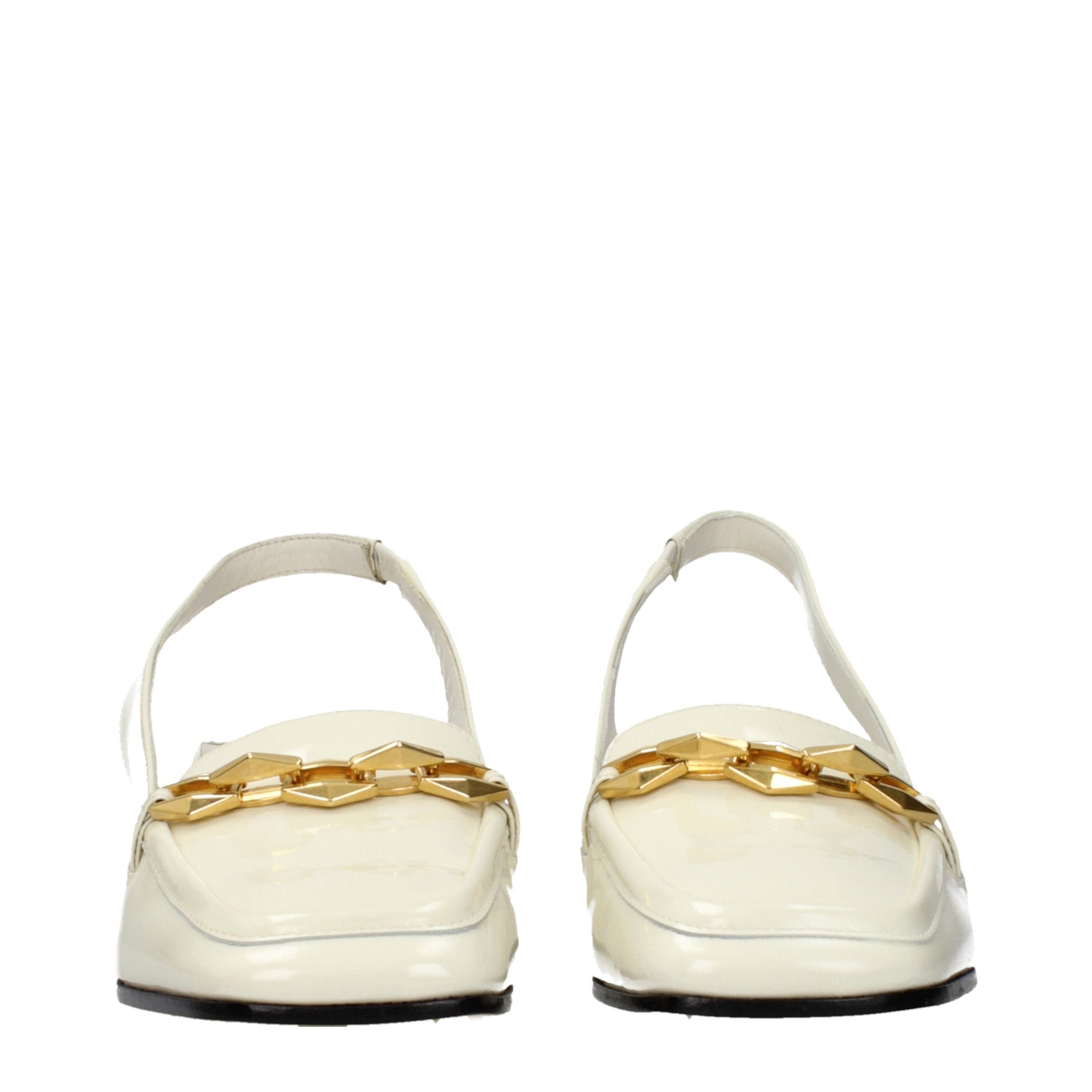 Jimmy Choo Beige Leather Slip-On Loafers