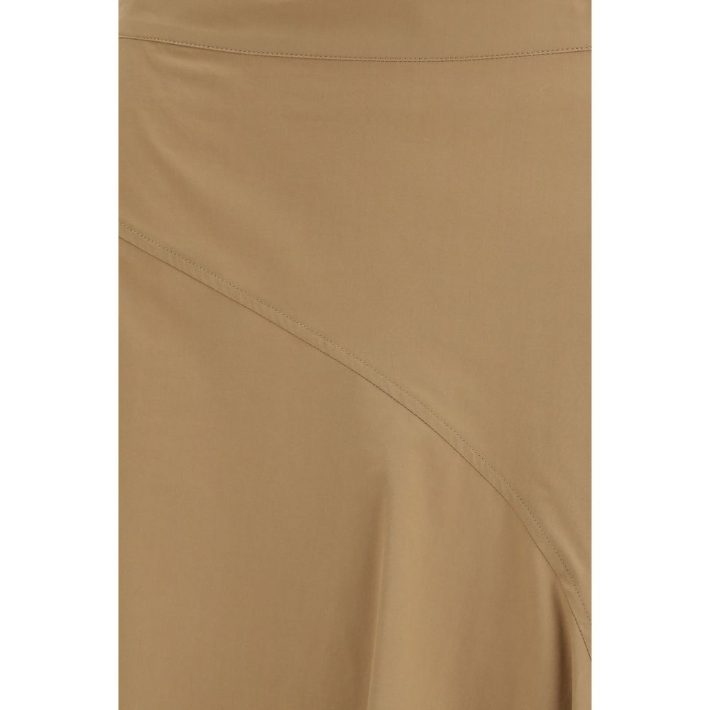 Max Mara Beige Cotton Midi Skirt