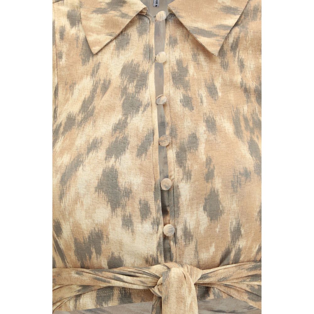 Ganni Beige Recycled Polyester Blouse - Effortless Luxury