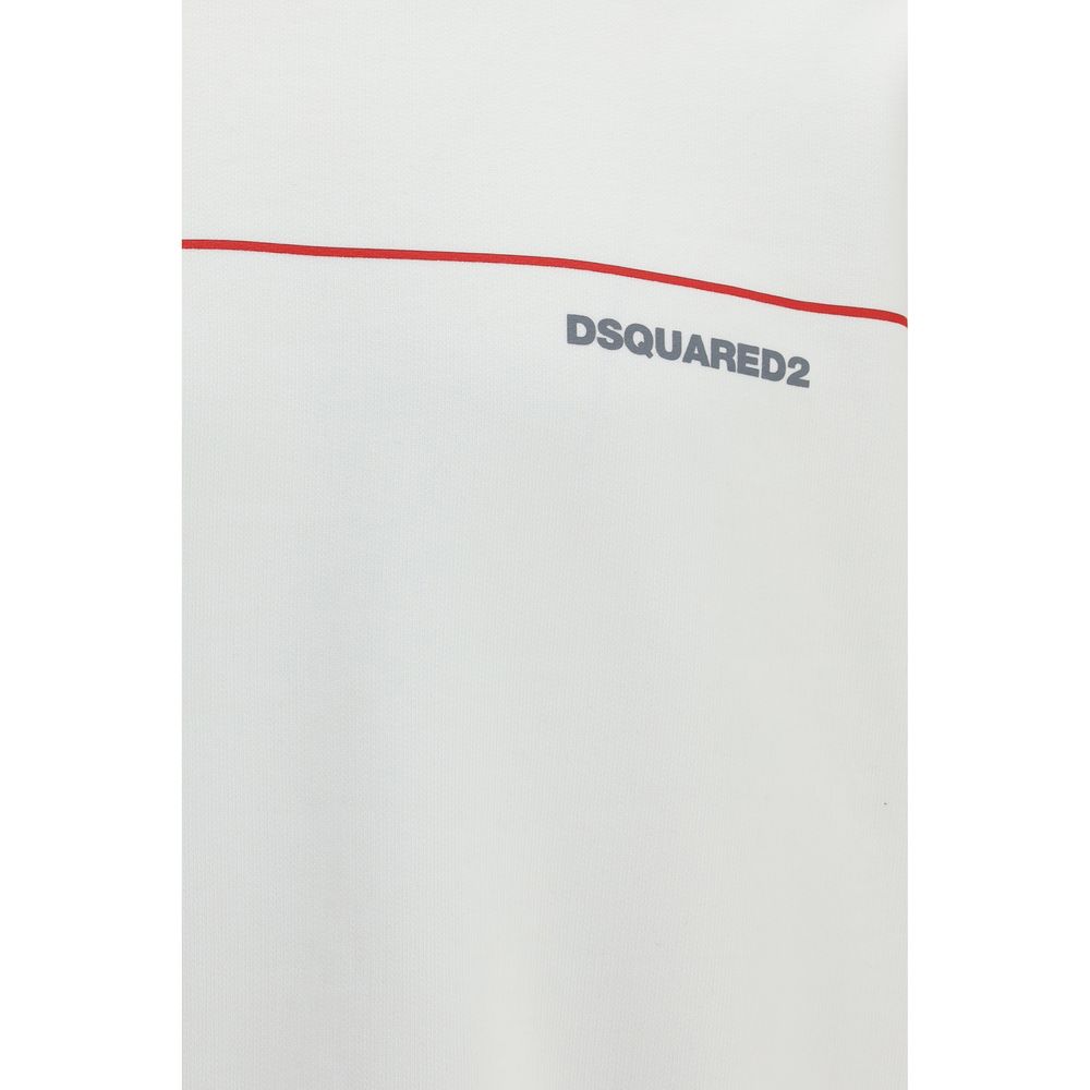 Dsquared² White Cotton Sweatshirt - Designer Luxury Couture