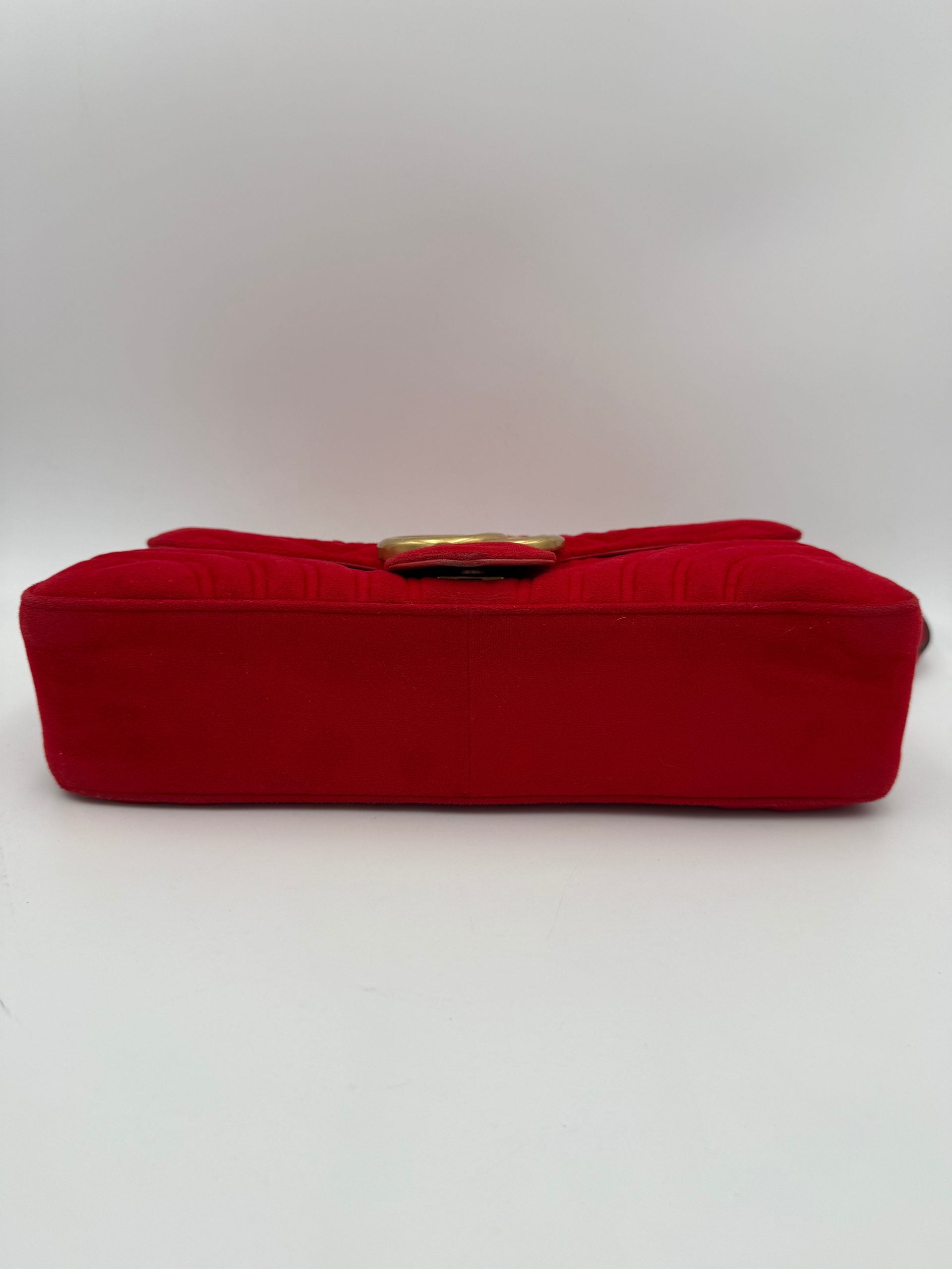 Gucci GUCCI MARMONT Red Velvet Handbag