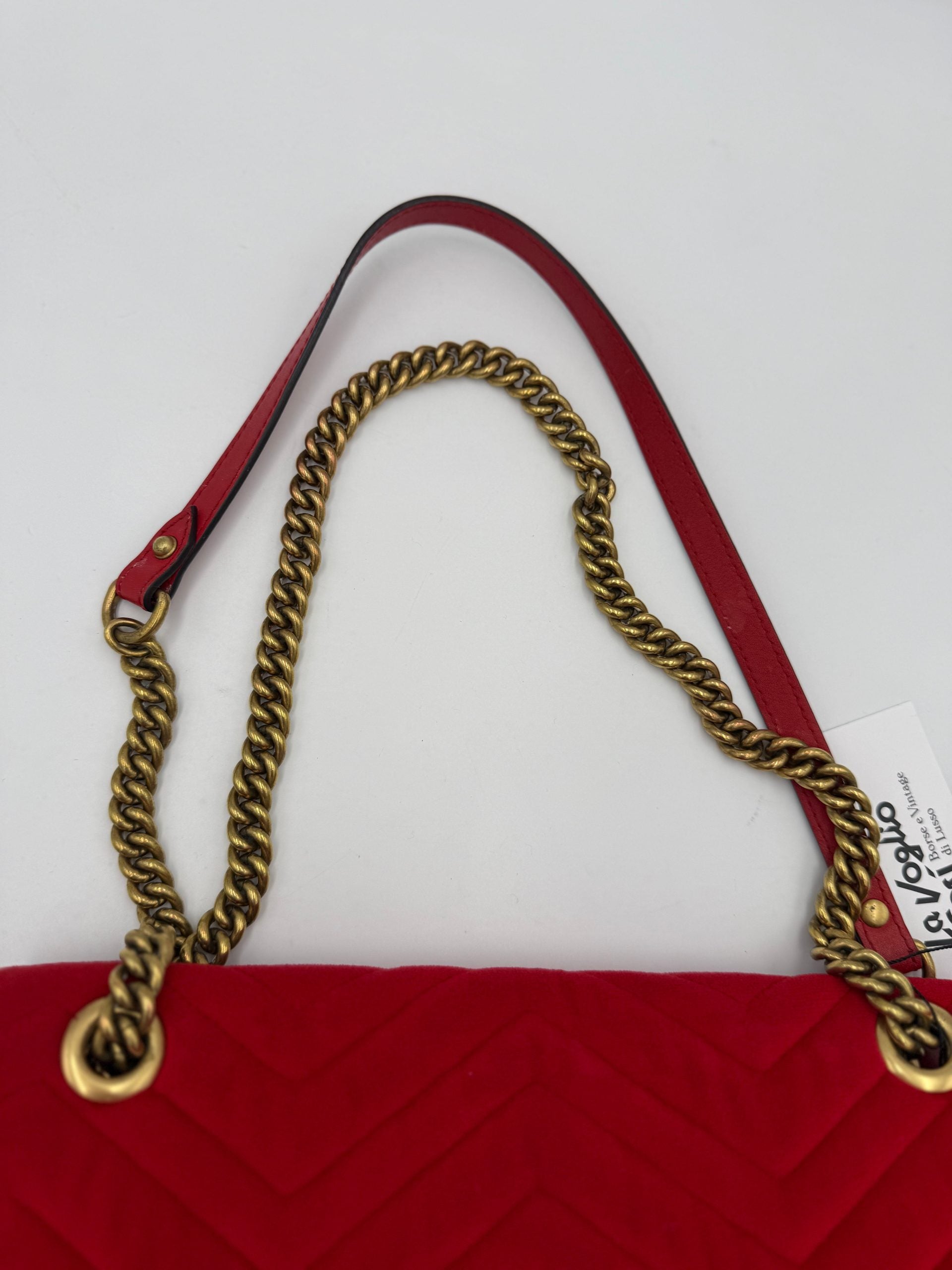 Gucci GUCCI MARMONT Red Velvet Handbag
