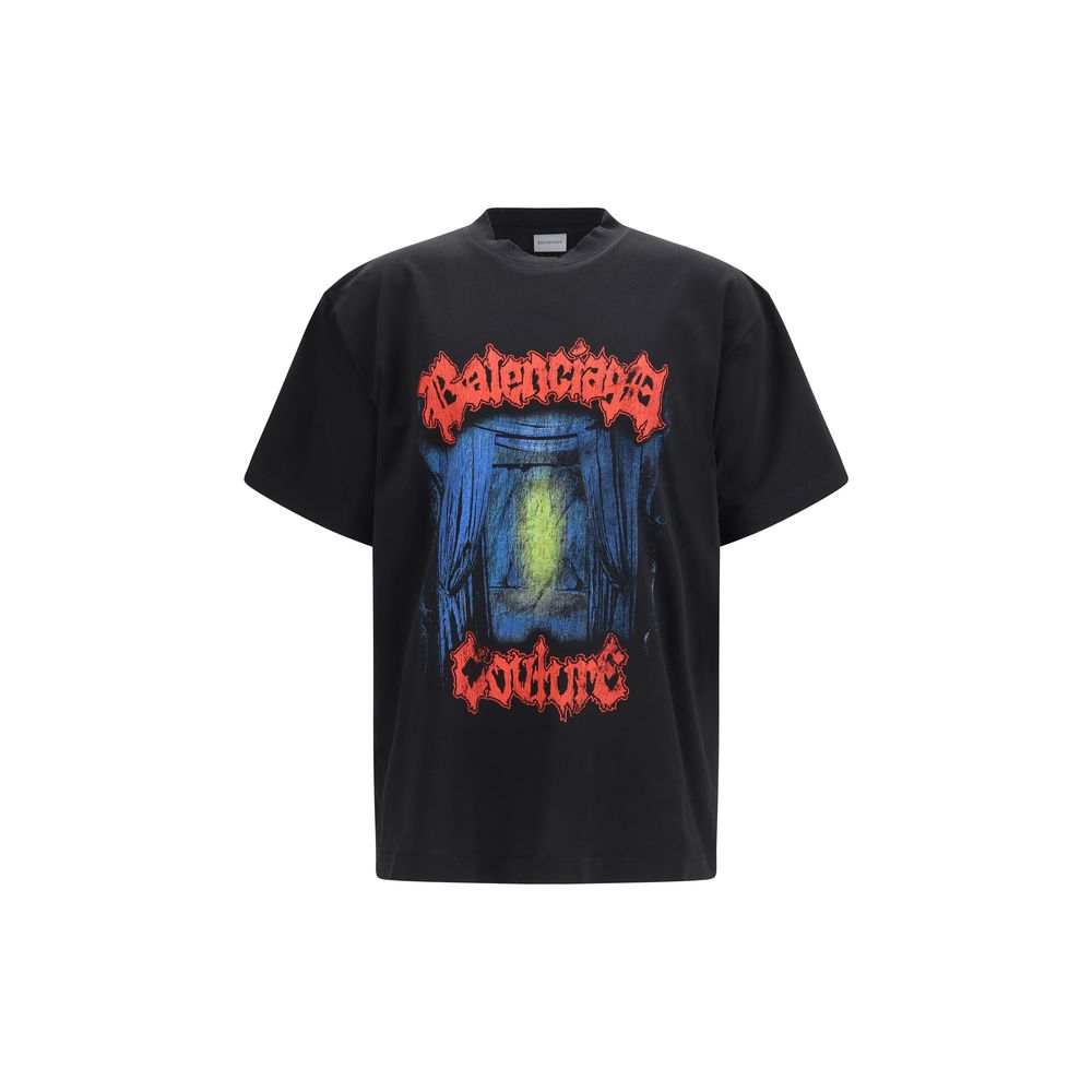 Balenciaga Black Cotton T-Shirt – Designer Couture Elegance