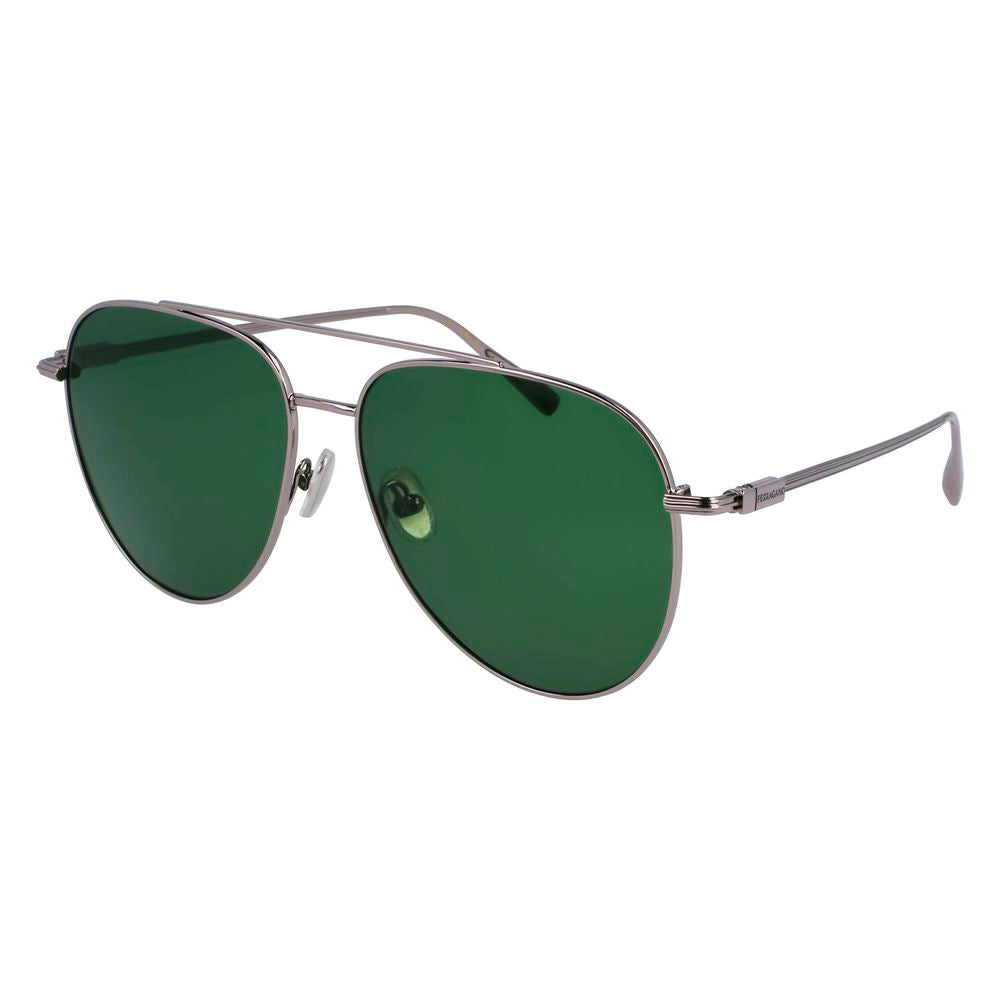 Ferragamo Gray Metal Sunglasses - Exquisite Luxury Eyewear