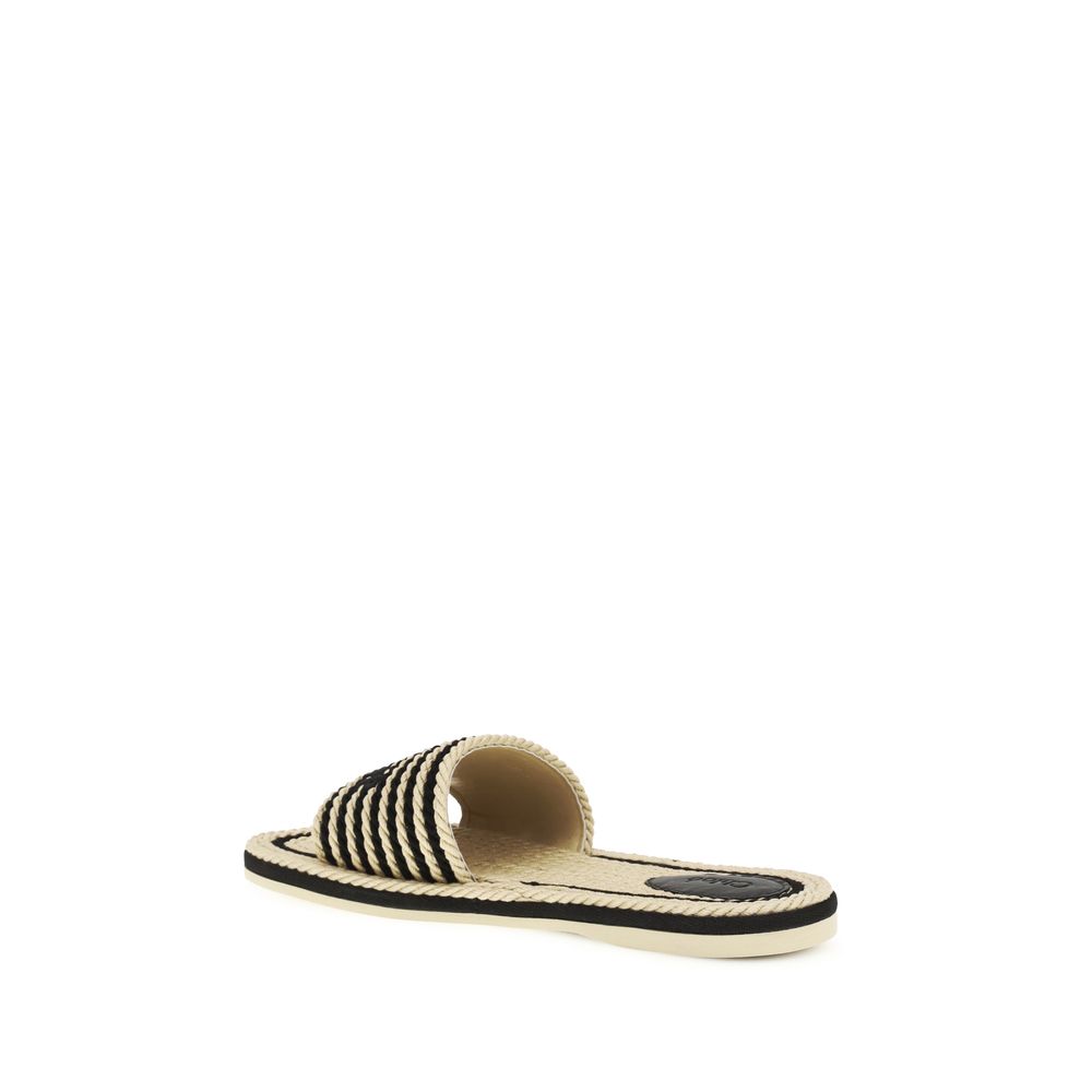 Chloé Multicolor Raffia Sandals - Artisanal Luxury Footwear