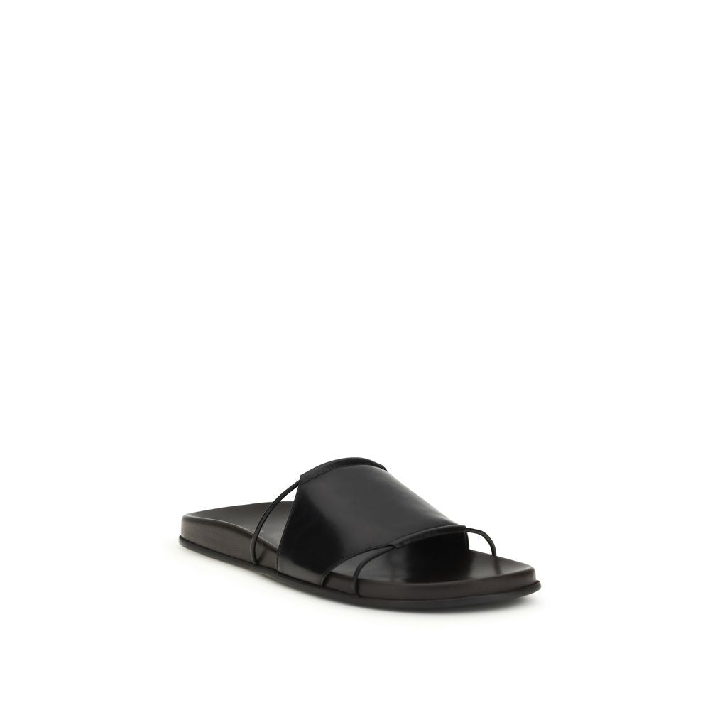 The Row Black Lamb Ovis Aries Aries Sandals