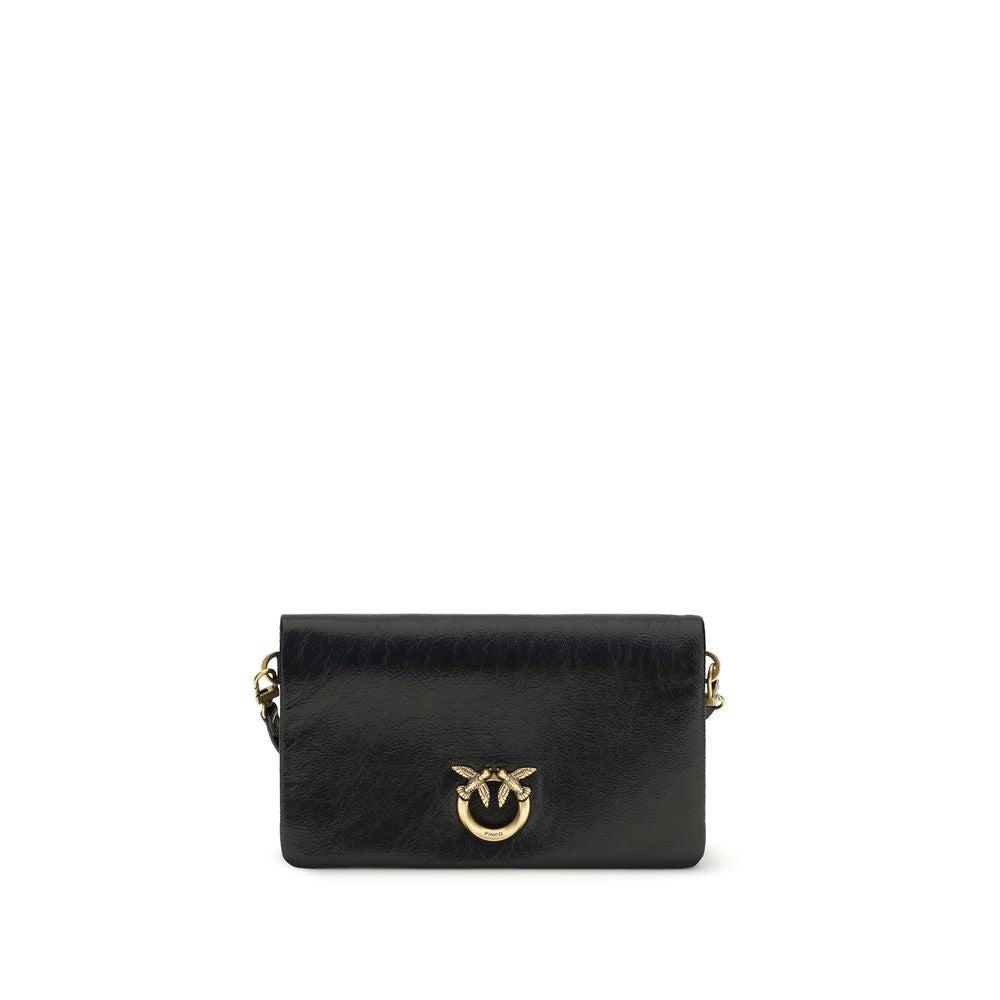 Elevate your style with the PINKO Black Goatskin Shoulder Bag, a masterpiece of exquisite craftsmanship and luxurious design, perfect for the discerning individual.