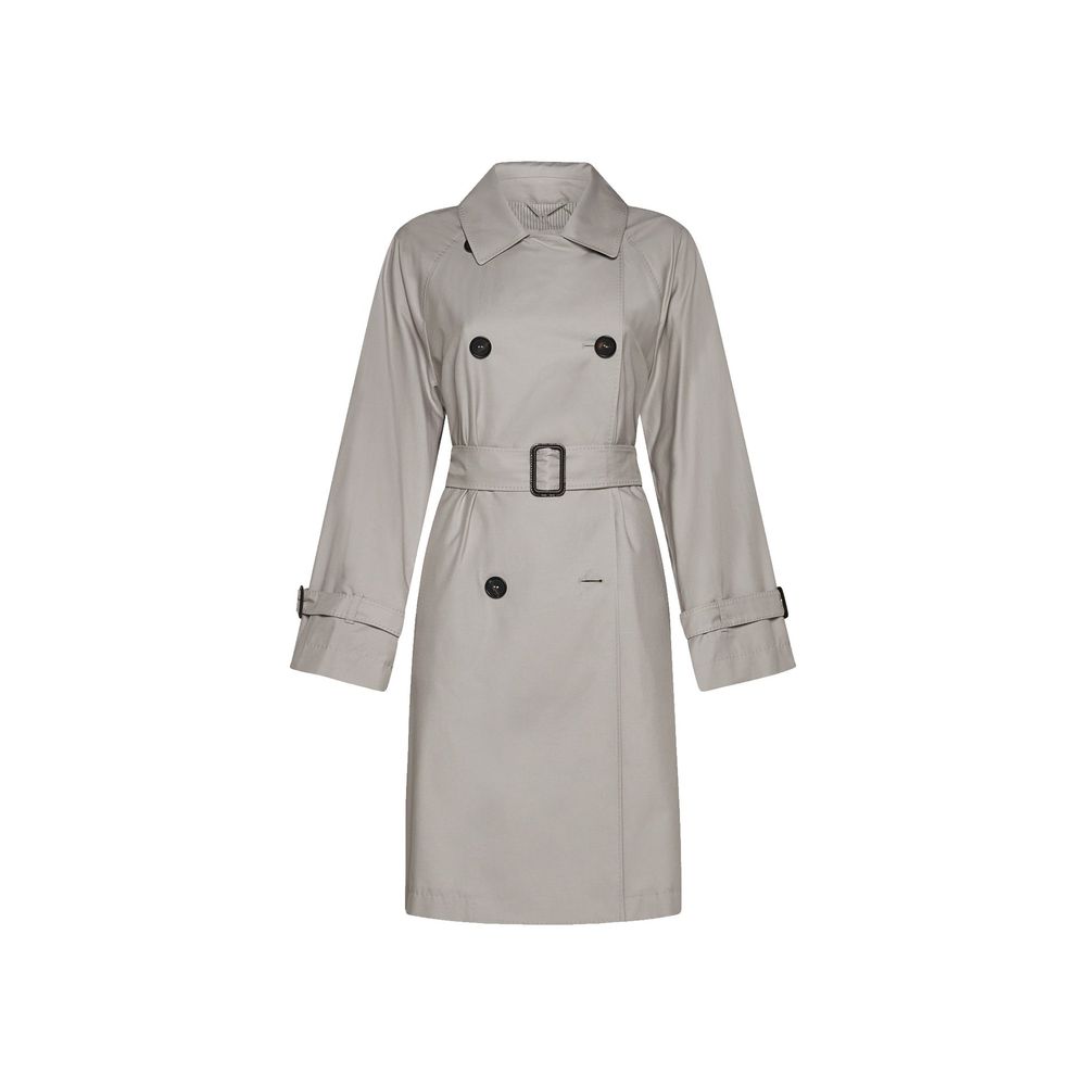 Elevate your wardrobe with the Max Mara Beige Cotton Coat, a timeless blend of luxury and sophistication, perfect for any refined occasion.
