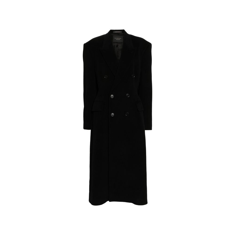 Balenciaga Black Cashmere Coat - Artisanal Couture Elegance