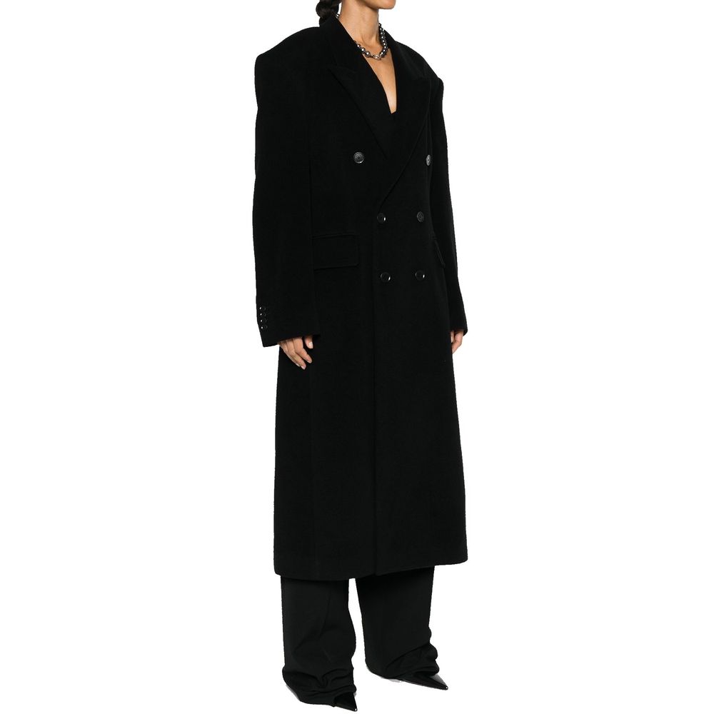 Balenciaga Black Cashmere Coat - Artisanal Couture Elegance