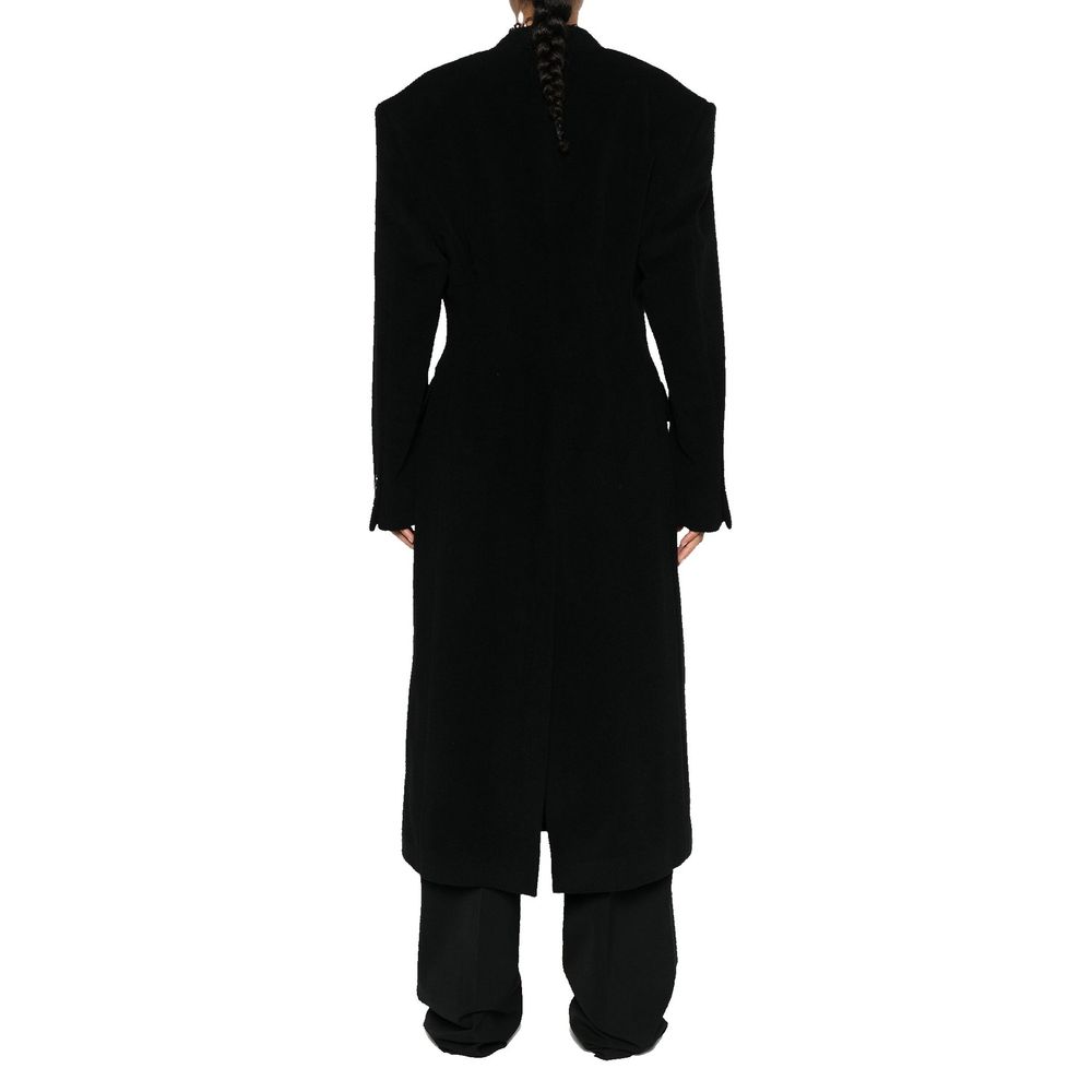 Balenciaga Black Cashmere Coat - Artisanal Couture Elegance