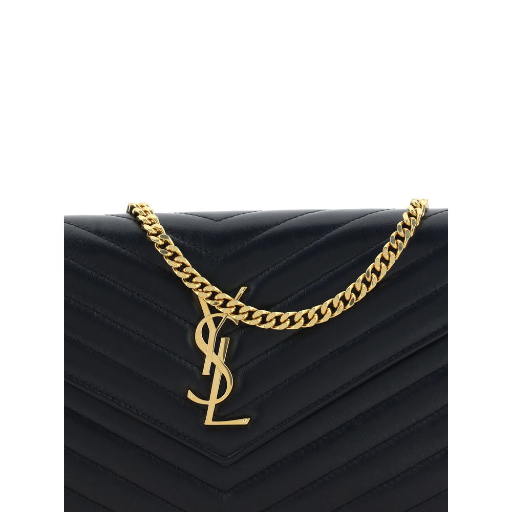 Saint Laurent Black Lamb Ovis Aries Shoulder Bag - Designer Couture